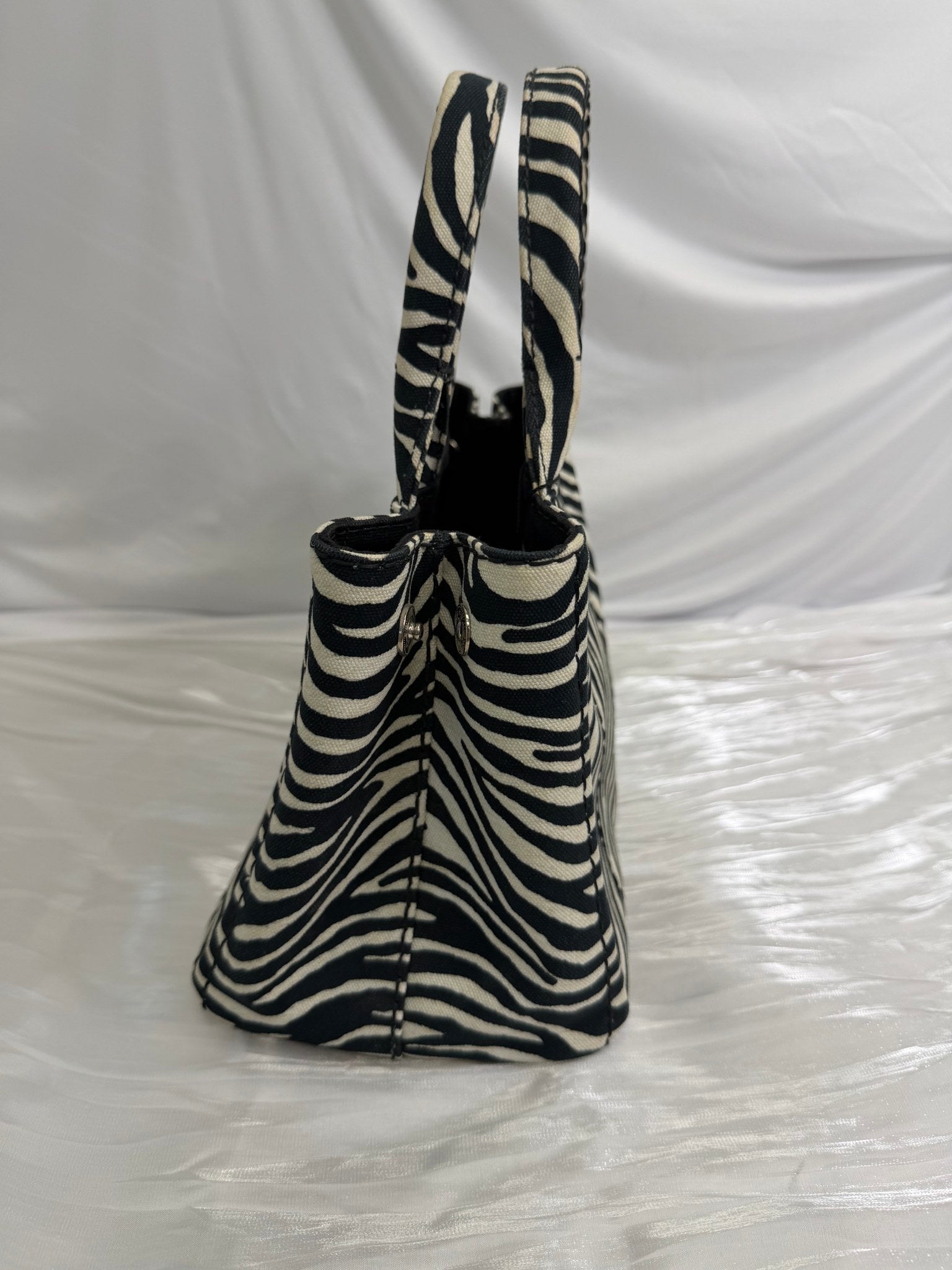 Prada Zebra Print Canvas Small Canapa Bag