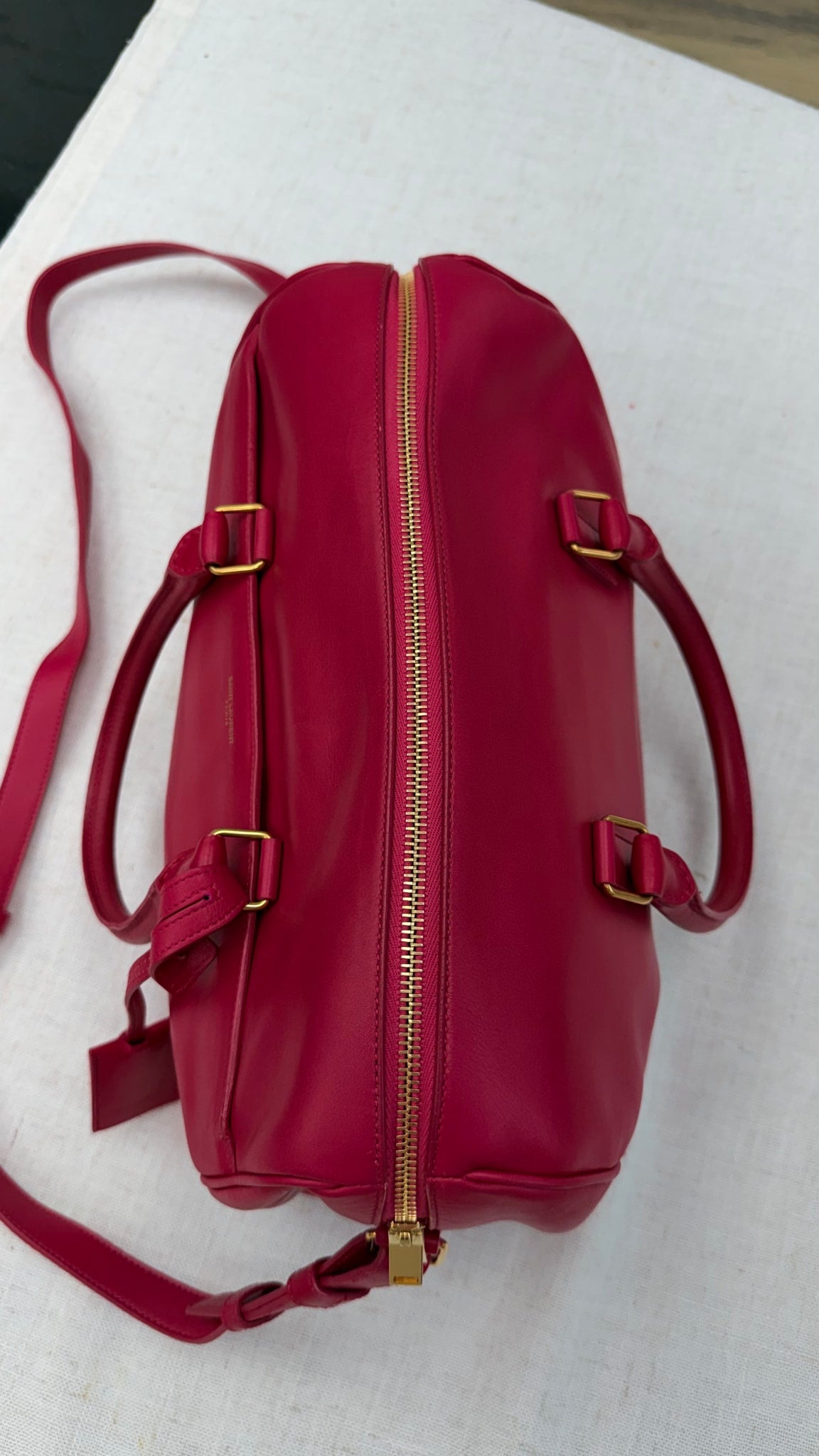 Saint Laurent YSL Pink Leather Classic Baby Duffle