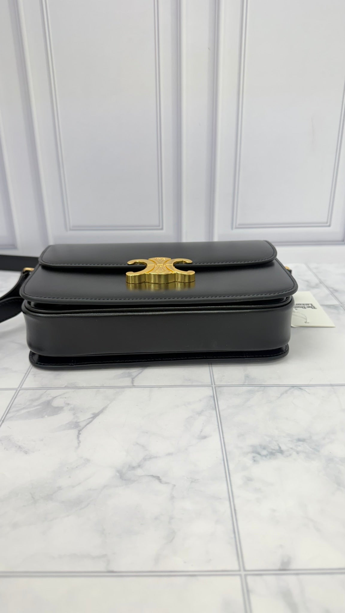 LIKE NEW - Celine Black Leather Classique Triomphe Crossbody Bag