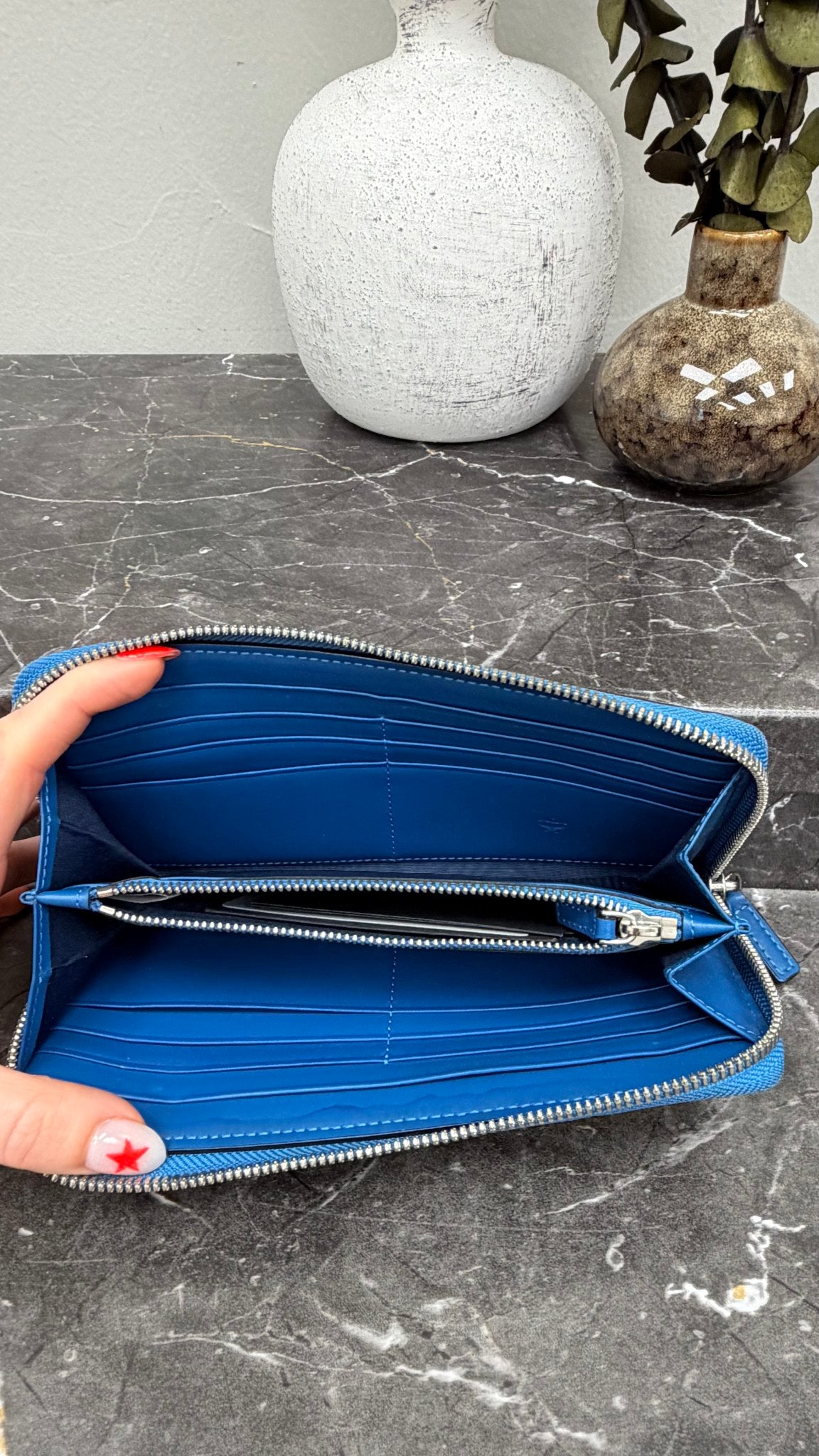 MCM Black Visetos Leather Zippy Wallet