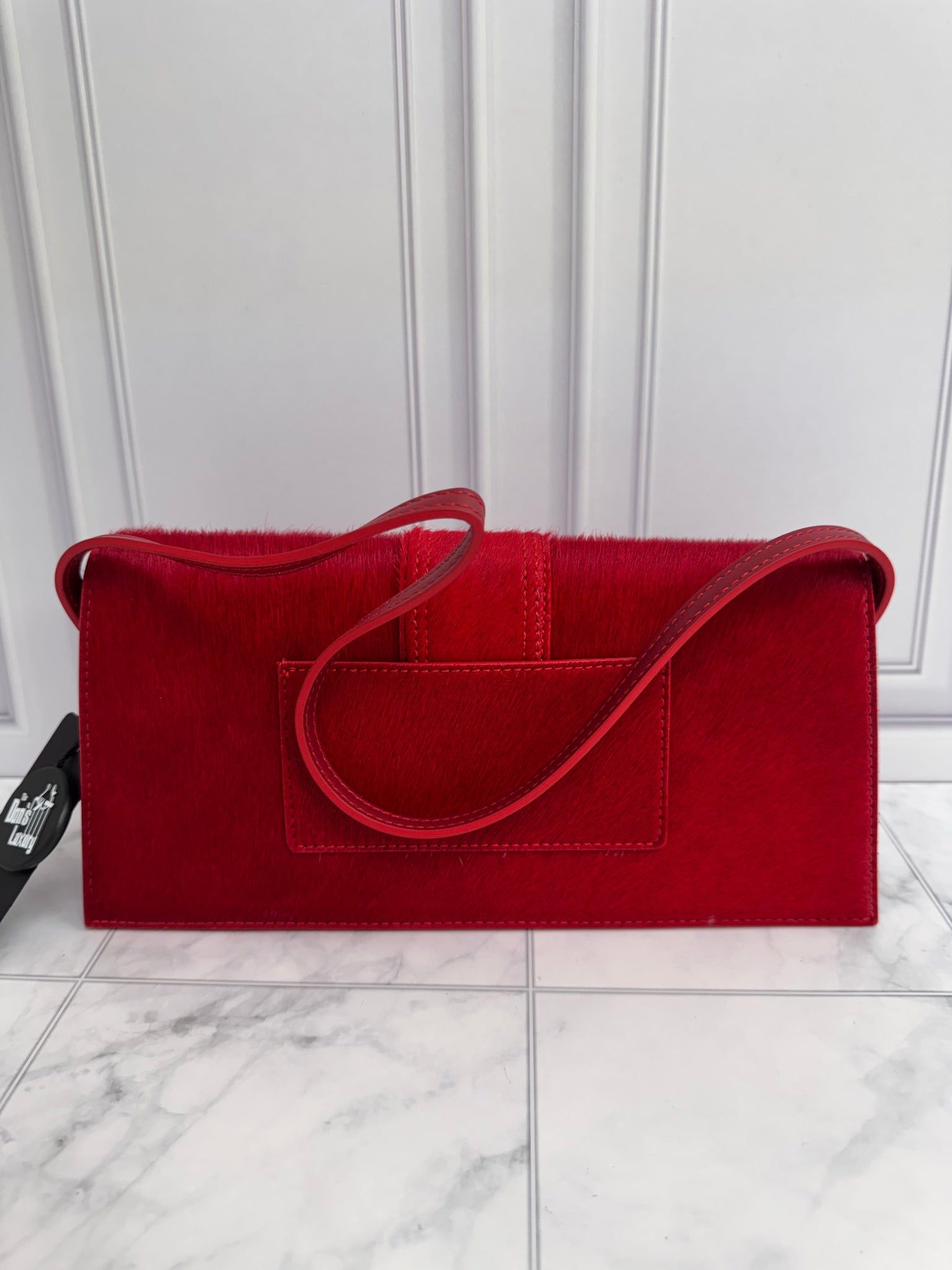 BRAND NEW Jacquemus Red Pony Hair Le Bambino Long Bag