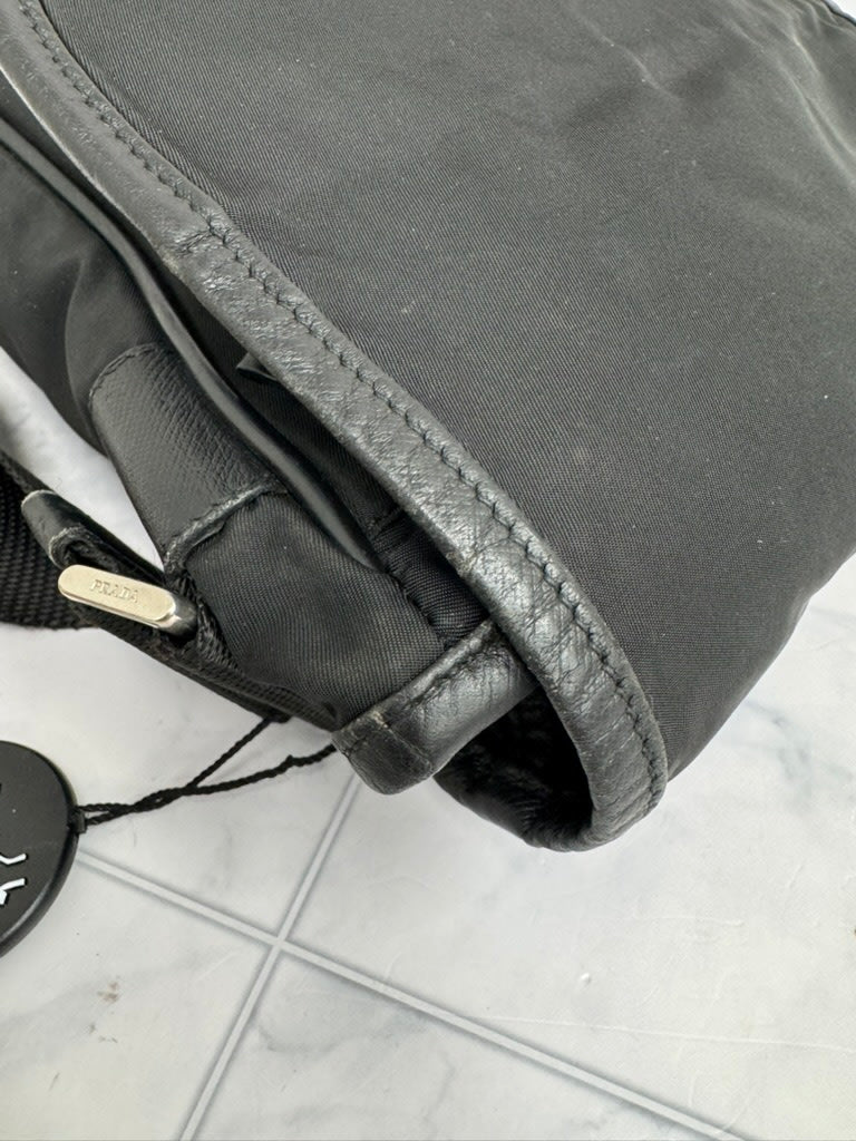 Prada Black Nylon Single Buckle Messenger Crossbody Bag