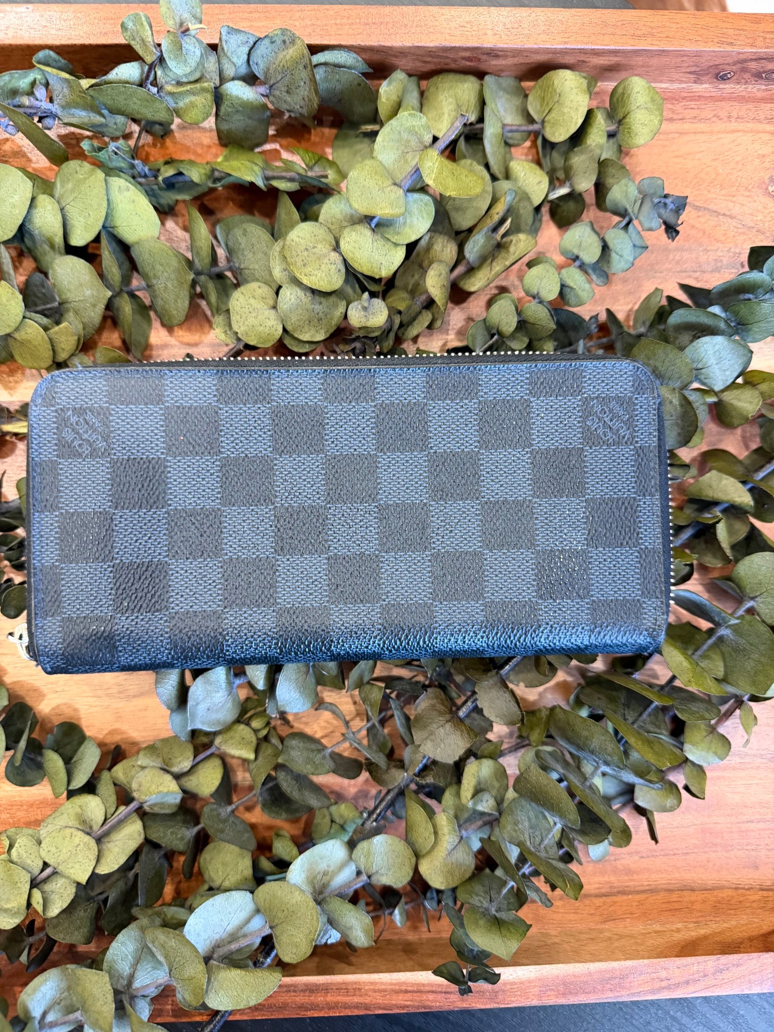 Louis Vuitton Black Damier Graphite Print Zip Around Wallet