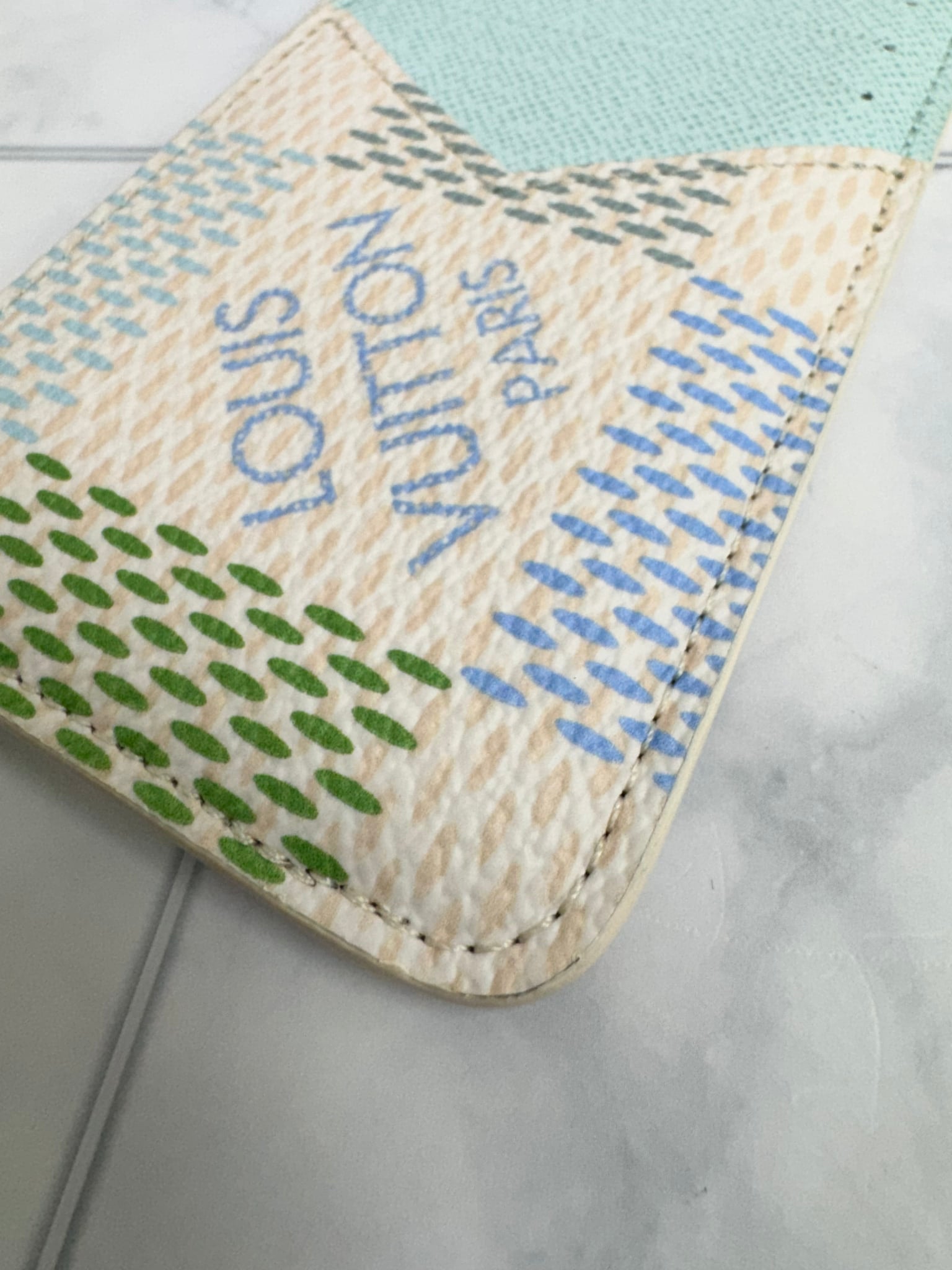 Louis Vuitton Cream Multicolor Romy Card Holder