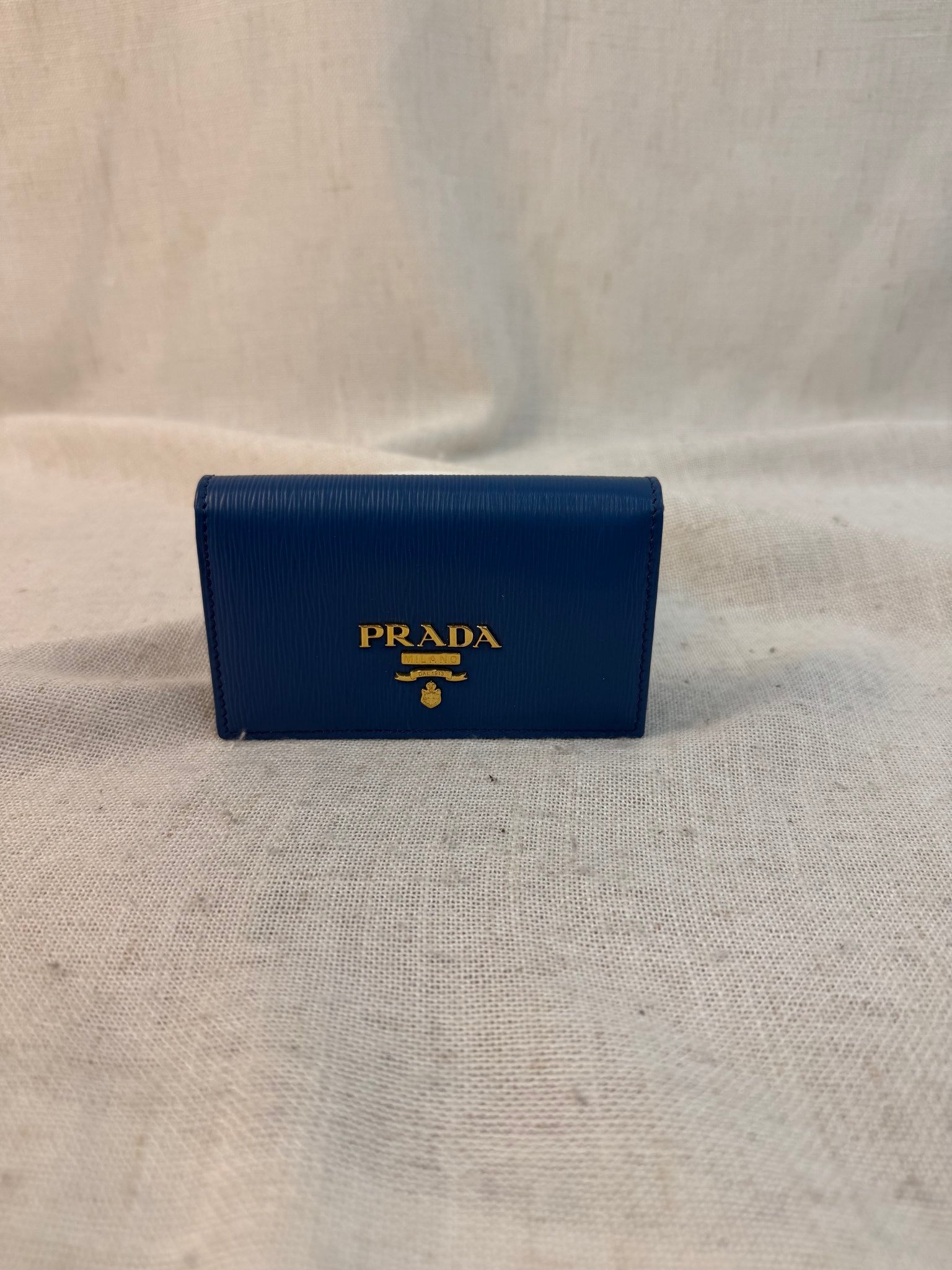 Prada Blue Leather Vitello Move Card Case