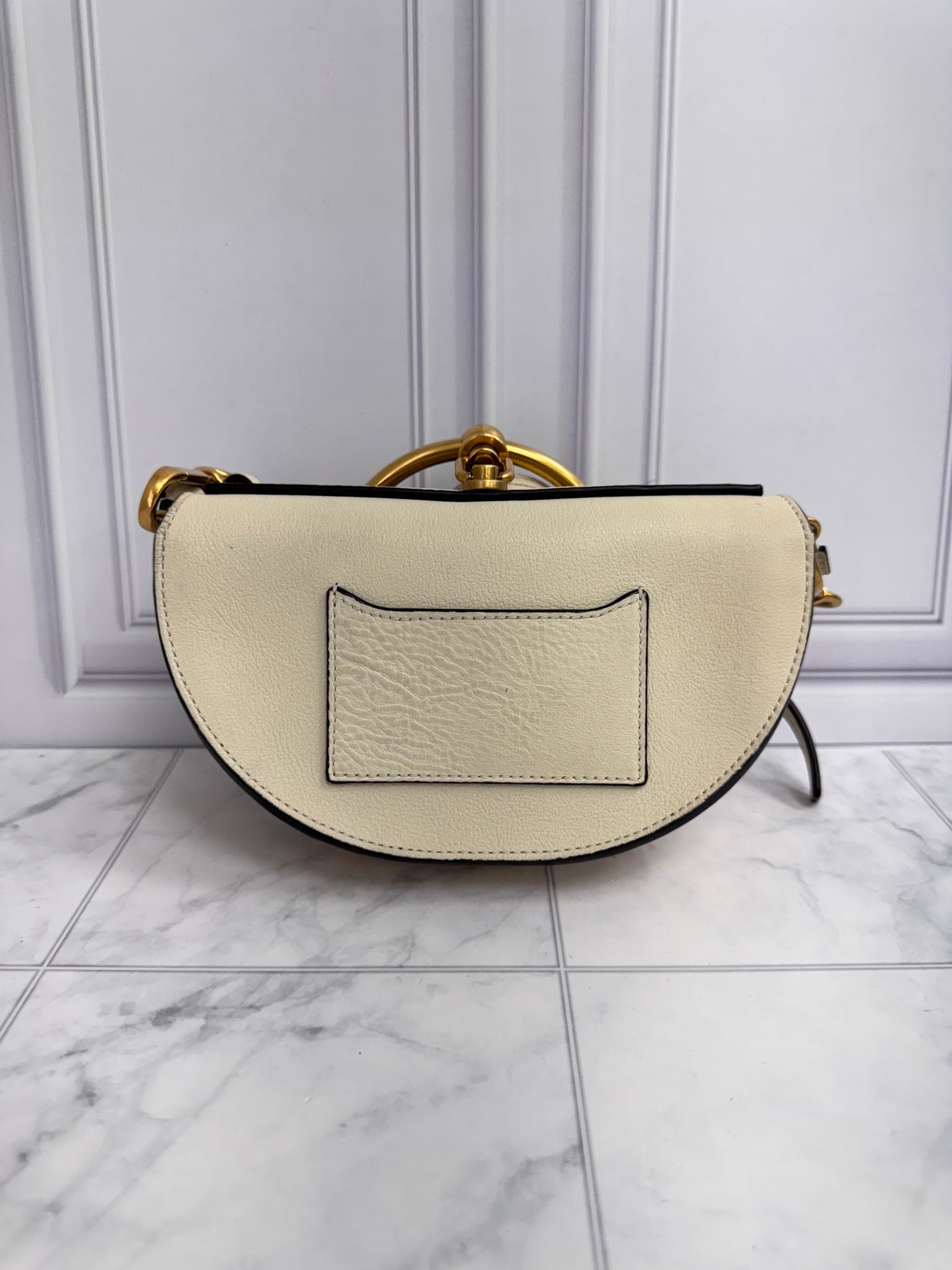 Chloe Beige Grained Leather Nile Bracelet 2Way Bag