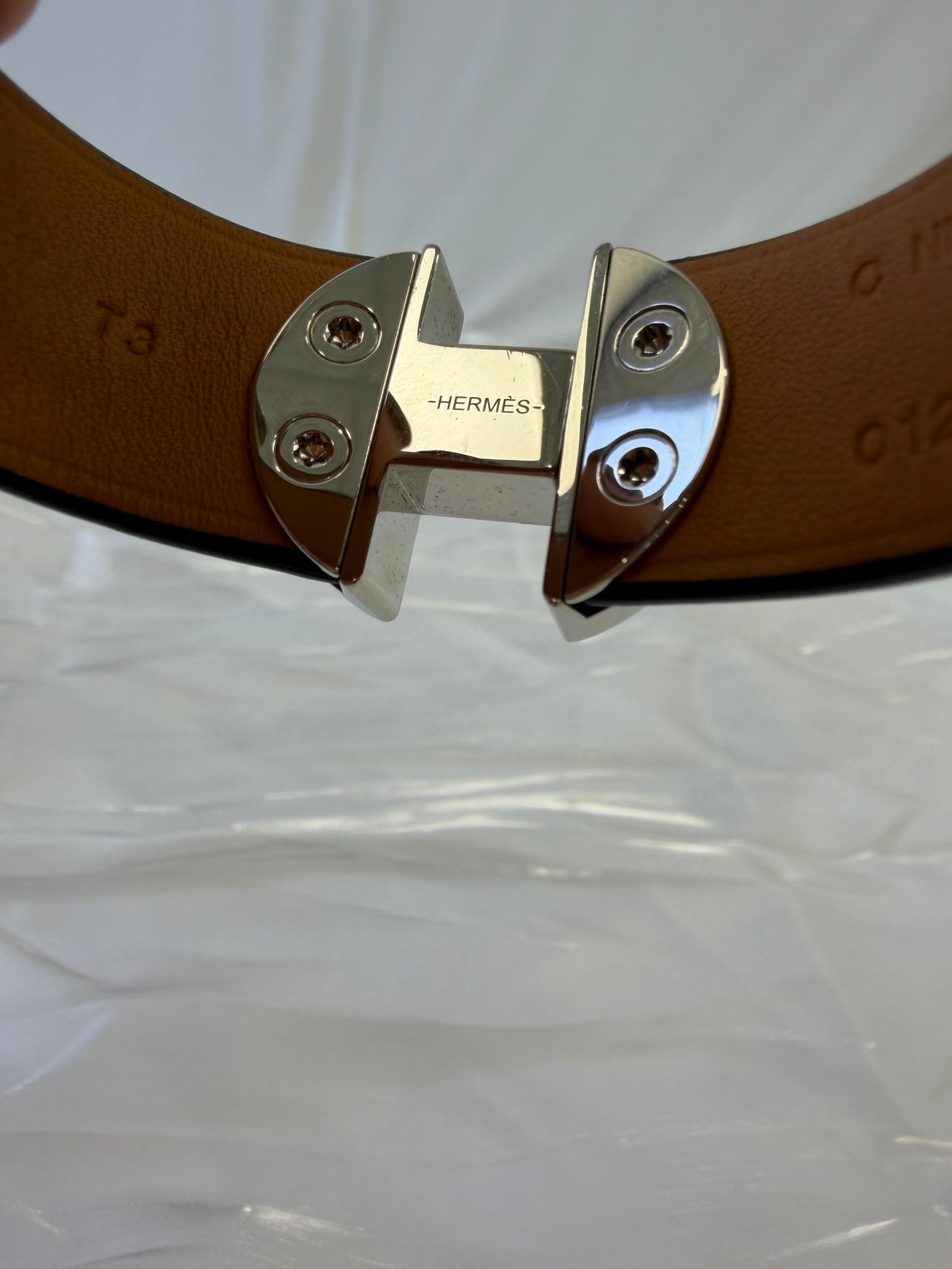 Hermes Black Calfskin Tad Manchette Bracelet