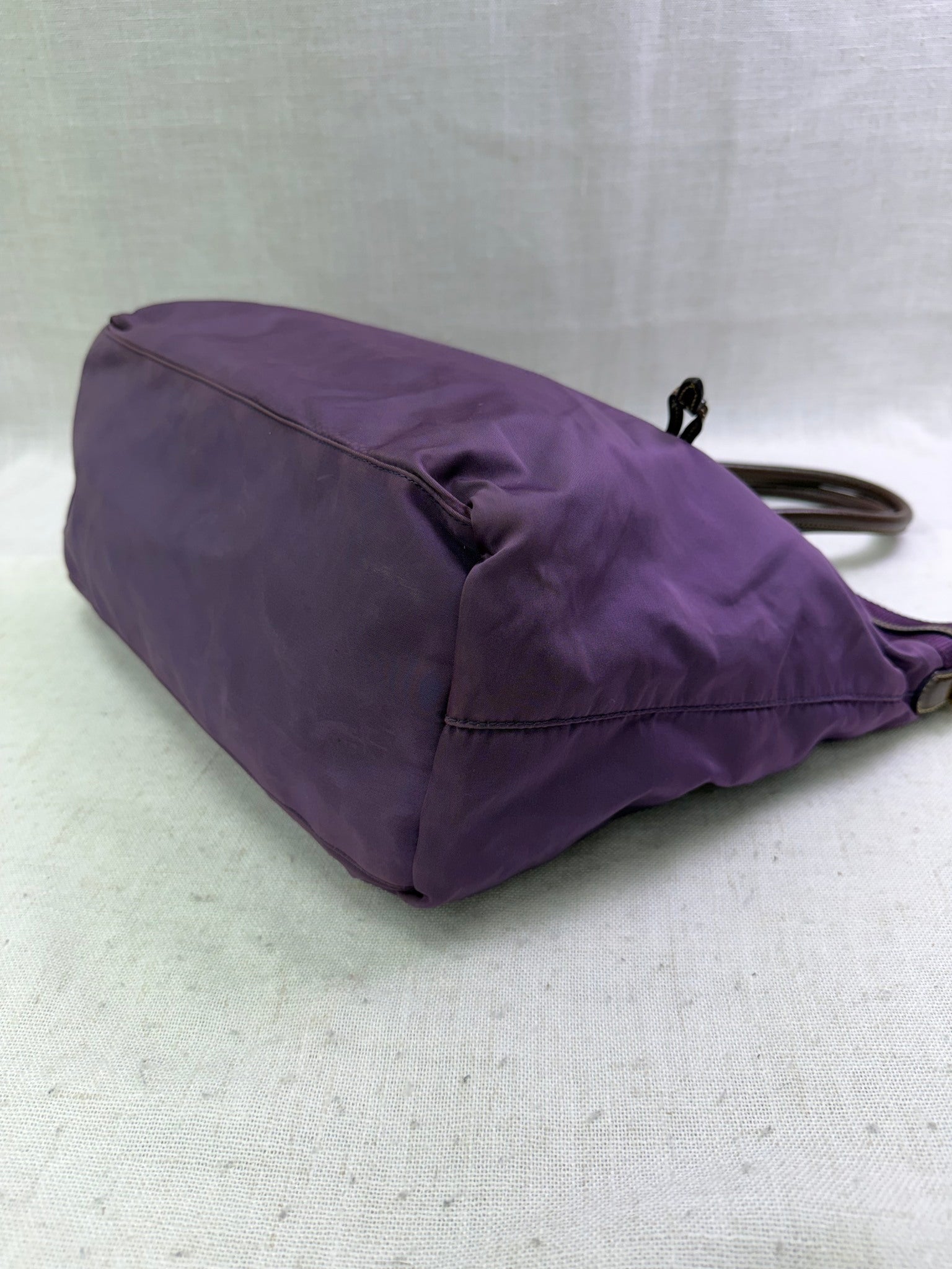 Prada Purple Nylon Logo Shoulder Tote