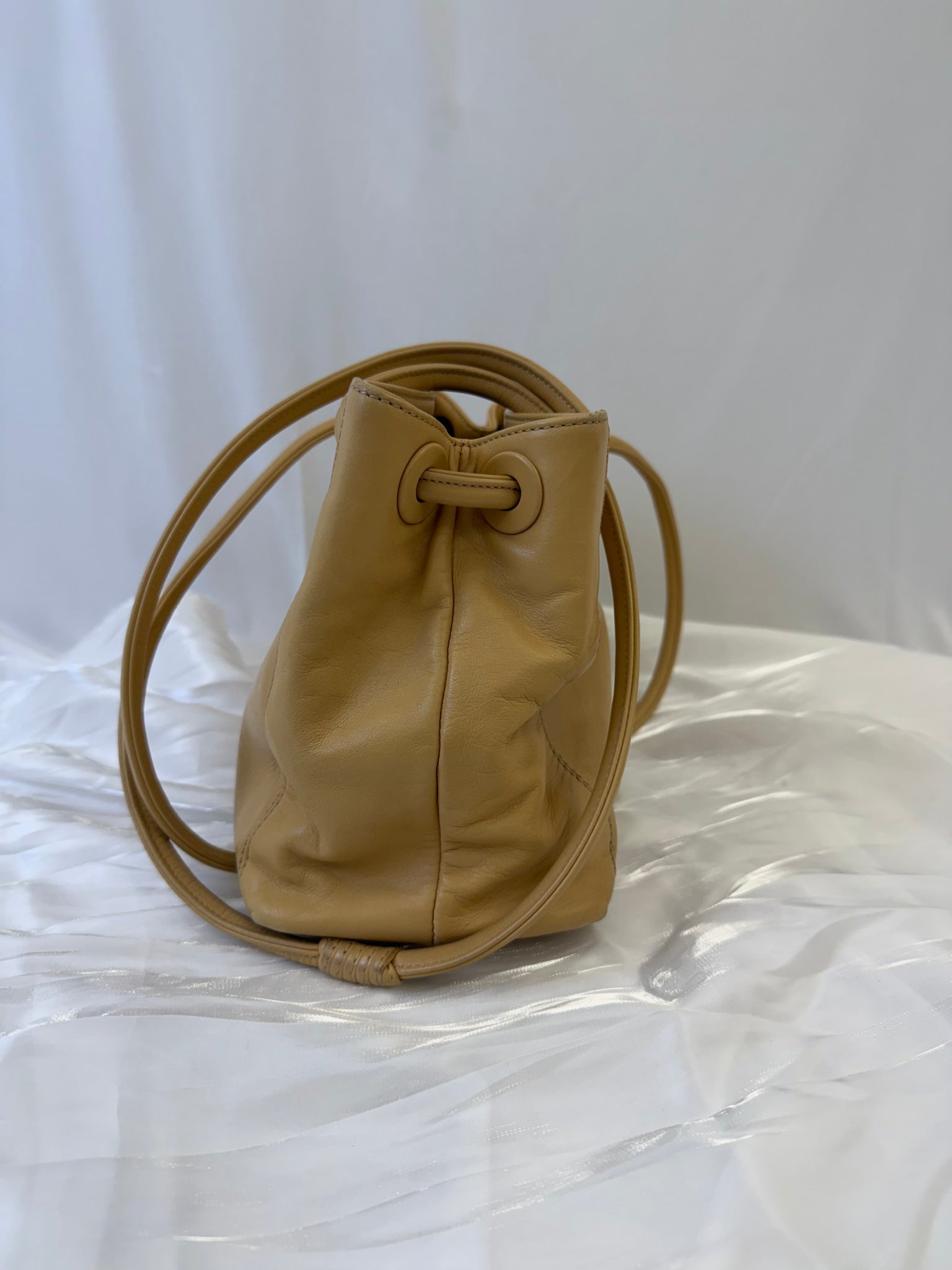 Chanel Tan Lambskin CC Tassel Shoulder Bag