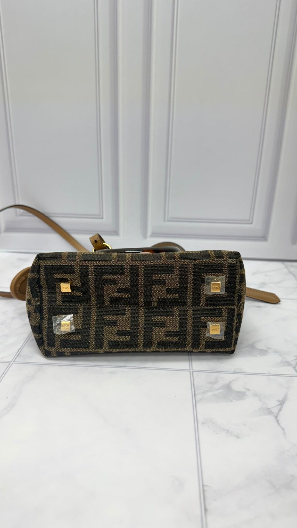 Fendi Brown Zucca Canvas Mini 2Way Bag