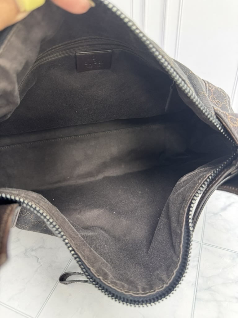 Gucci Brown GG Monogram Canvas Shoulder Bag