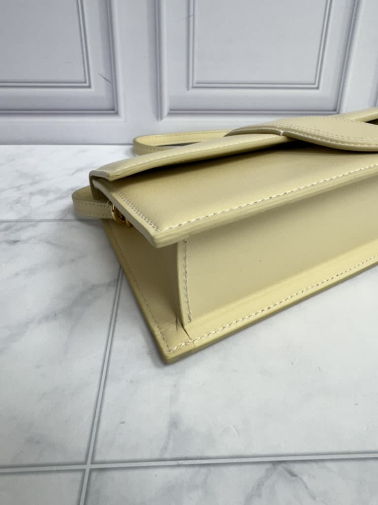 BRAND NEW - Jacquemus Beige Leather Le Bambino Long Shoulder Bag