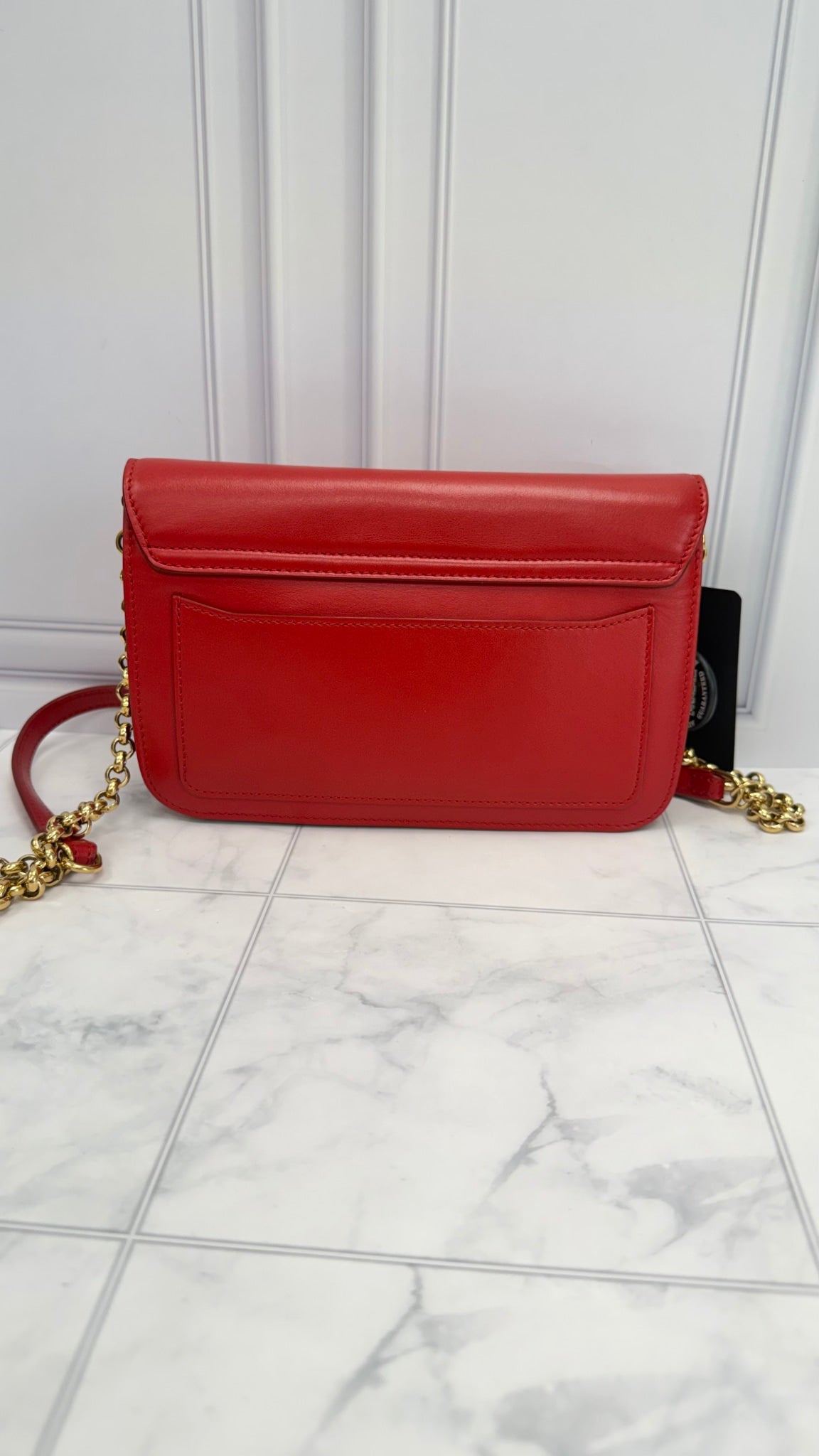 Chloe Red Suede & Leather C Chain Crossbody