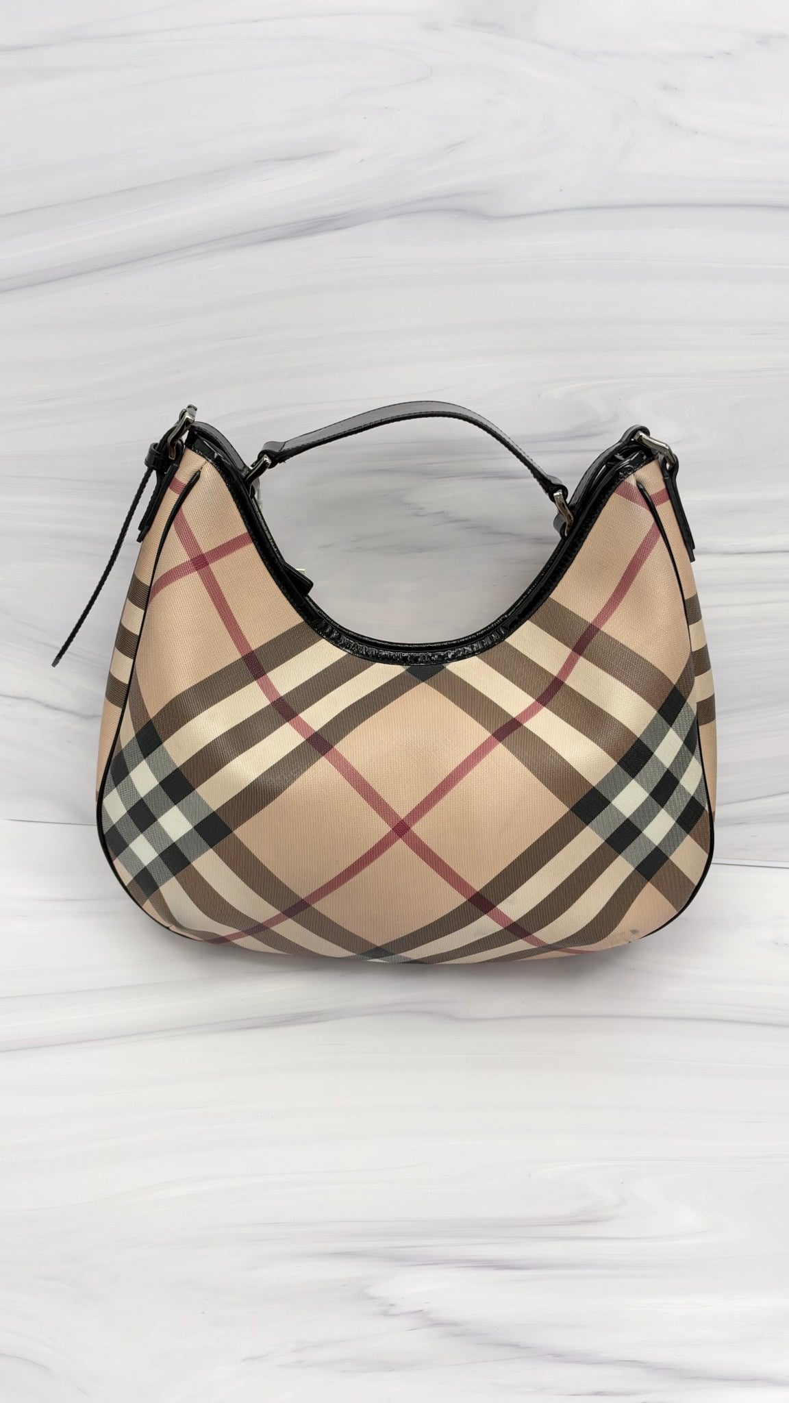 Burberry Beige Coated Canvas Supernova Shoulder Bag