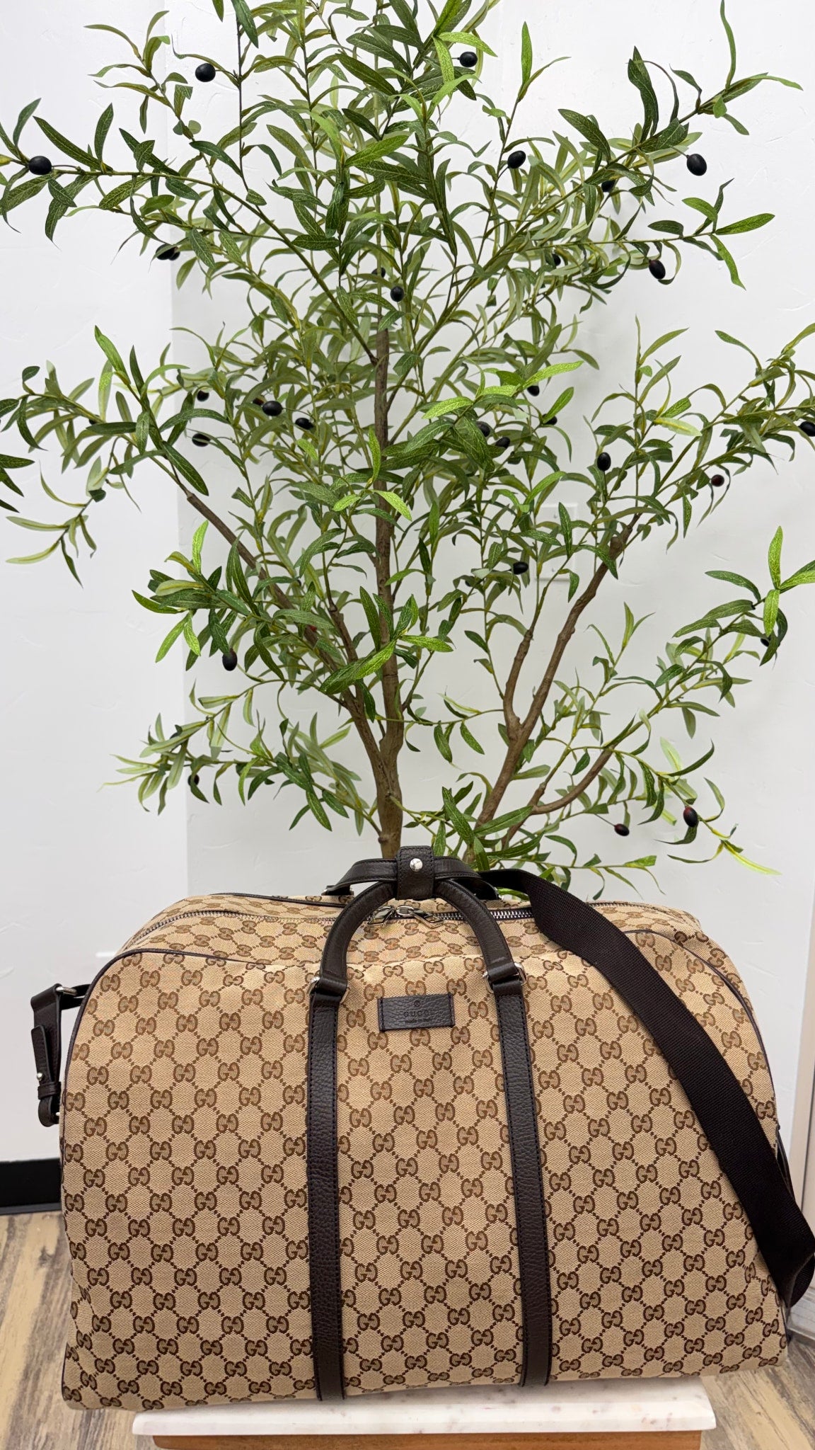 Gucci Brown GG Canvas Duffle Bag