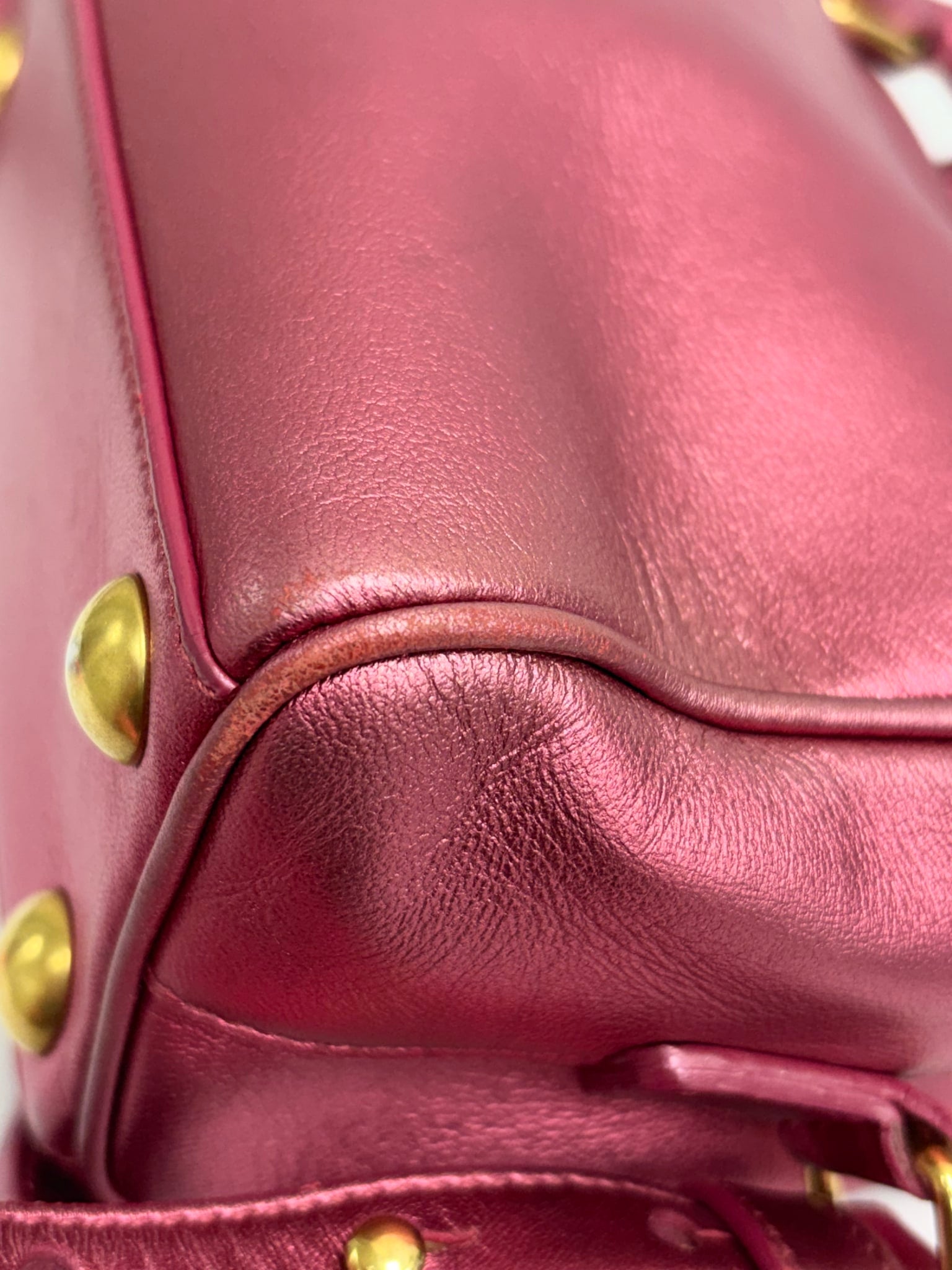 Saint Laurent YSL Metallic Pink Toy Duffle Bag
