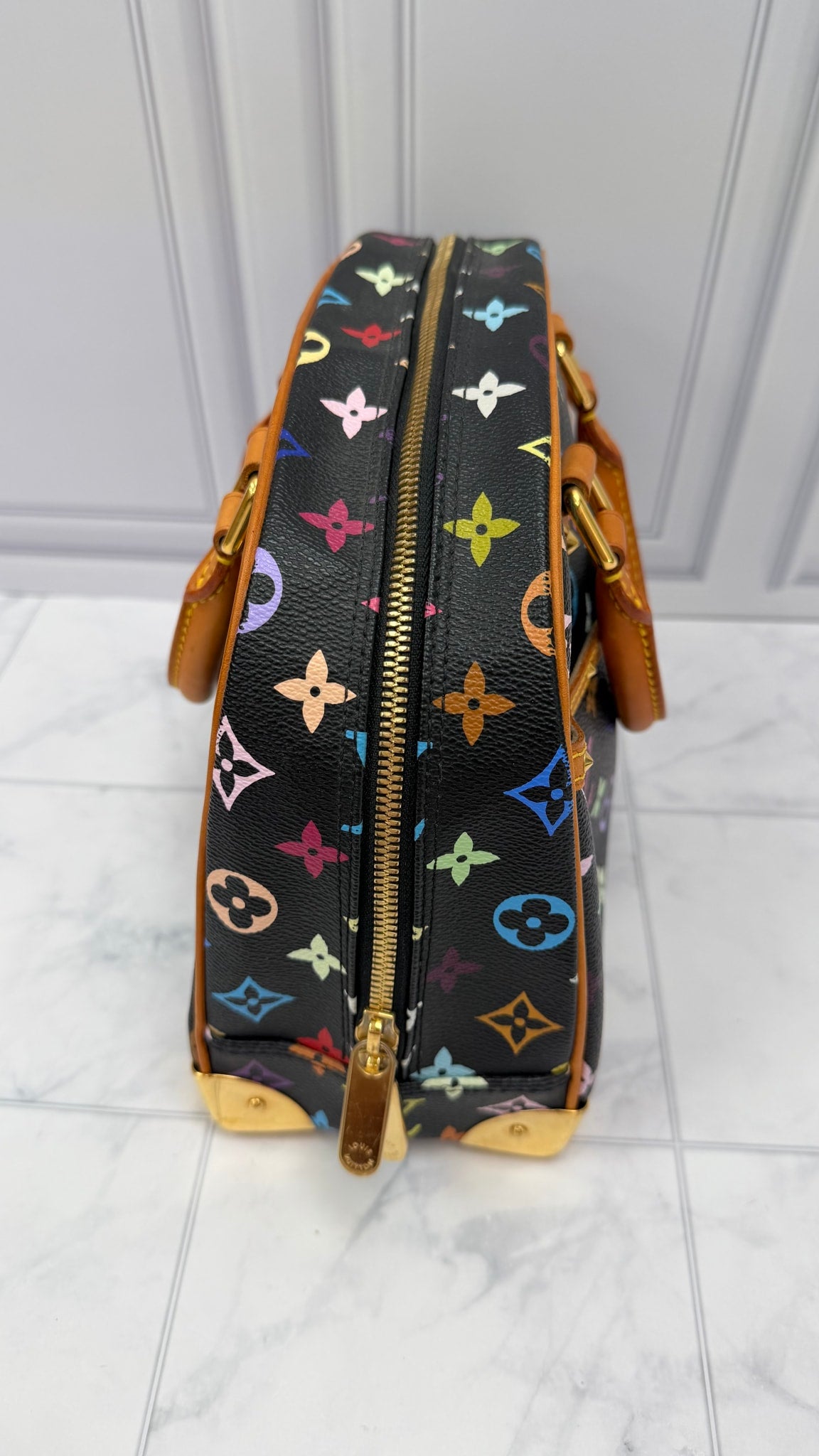 Louis Vuitton Black Multicolor Monogram Trouville Handbag