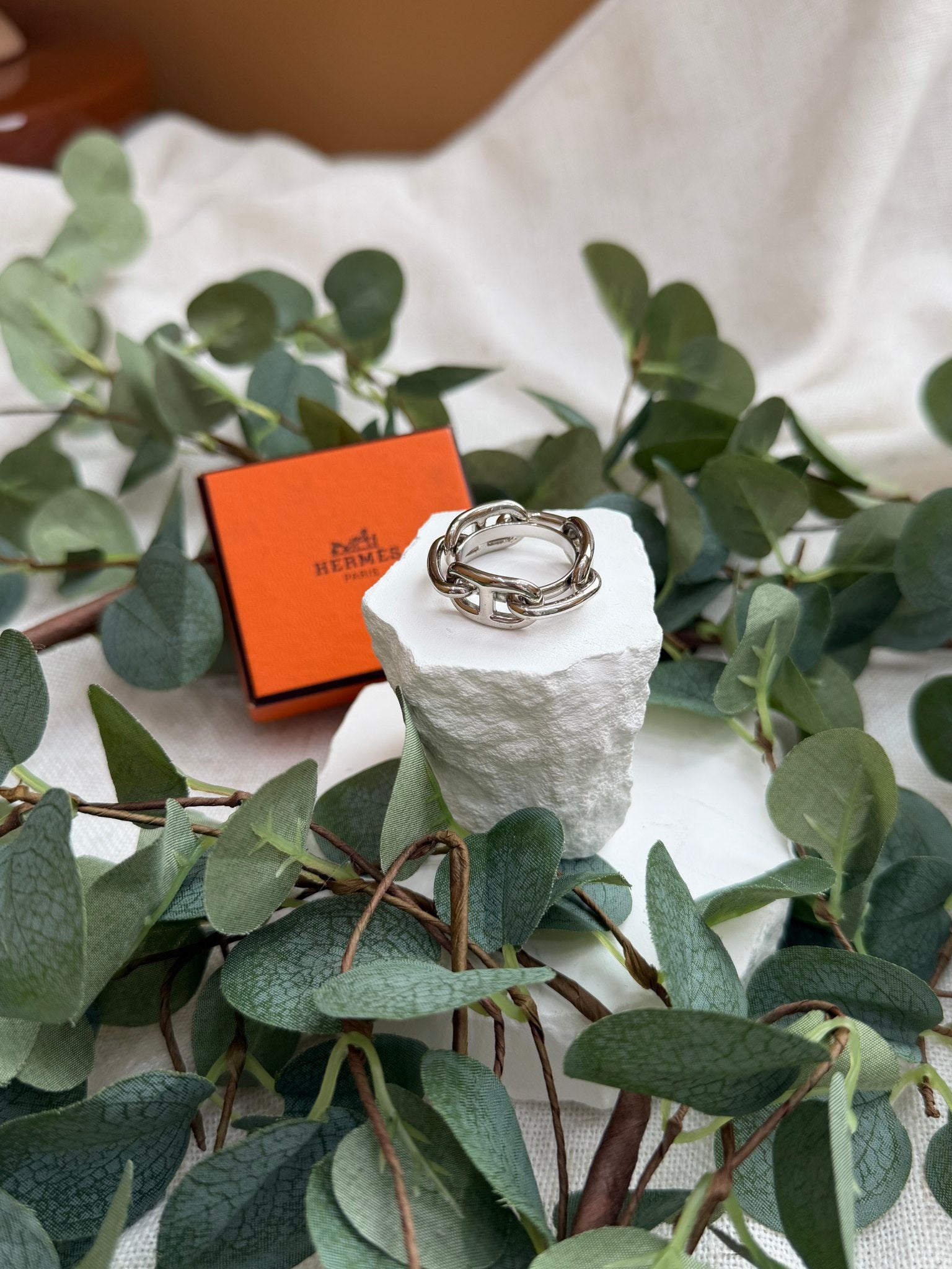 Hermes Silver Regate Scarf Ring