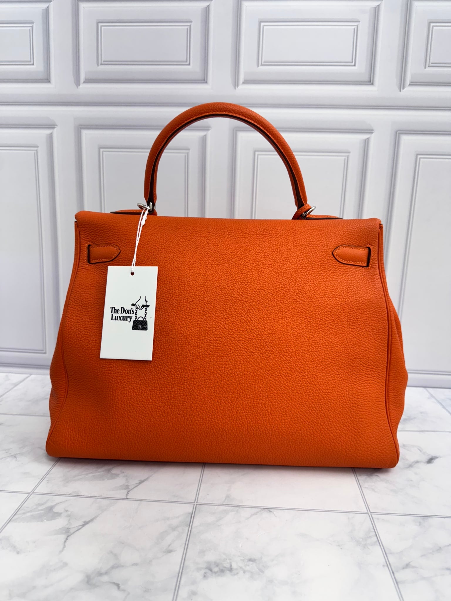 Hermes Orange Togo Leather Kelly Retourne 35