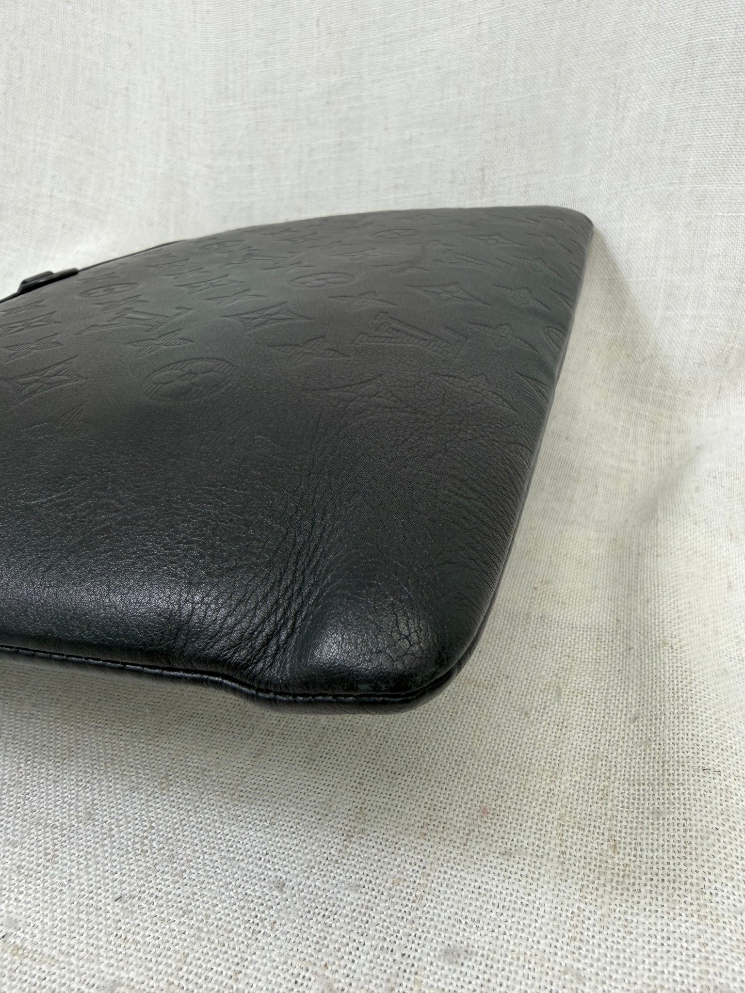 Louis Vuitton Black Shadow Monogram Pochette Voyage Souple Pouch