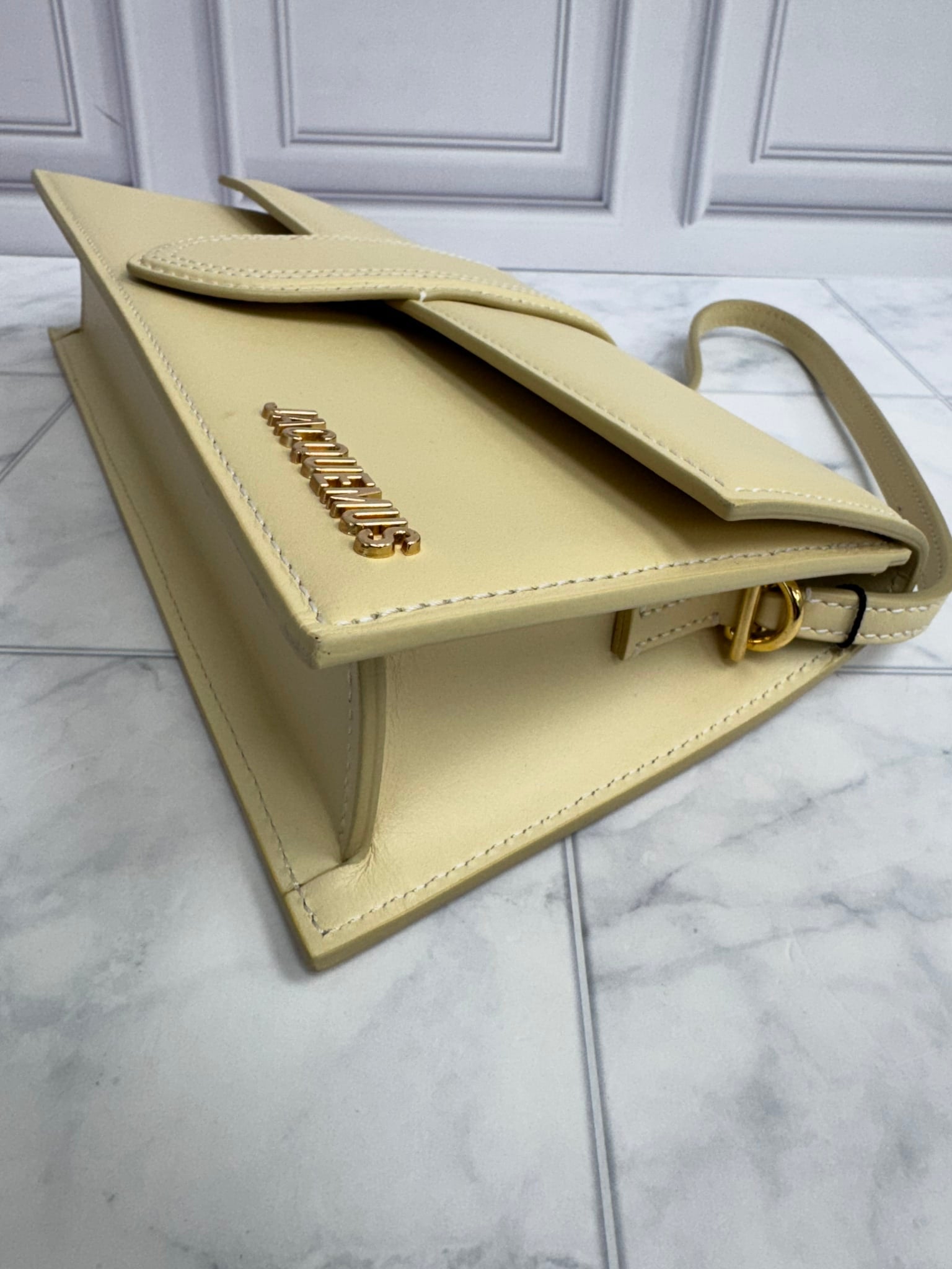 BRAND NEW - Jacquemus Beige Leather Le Bambino Long Shoulder Bag