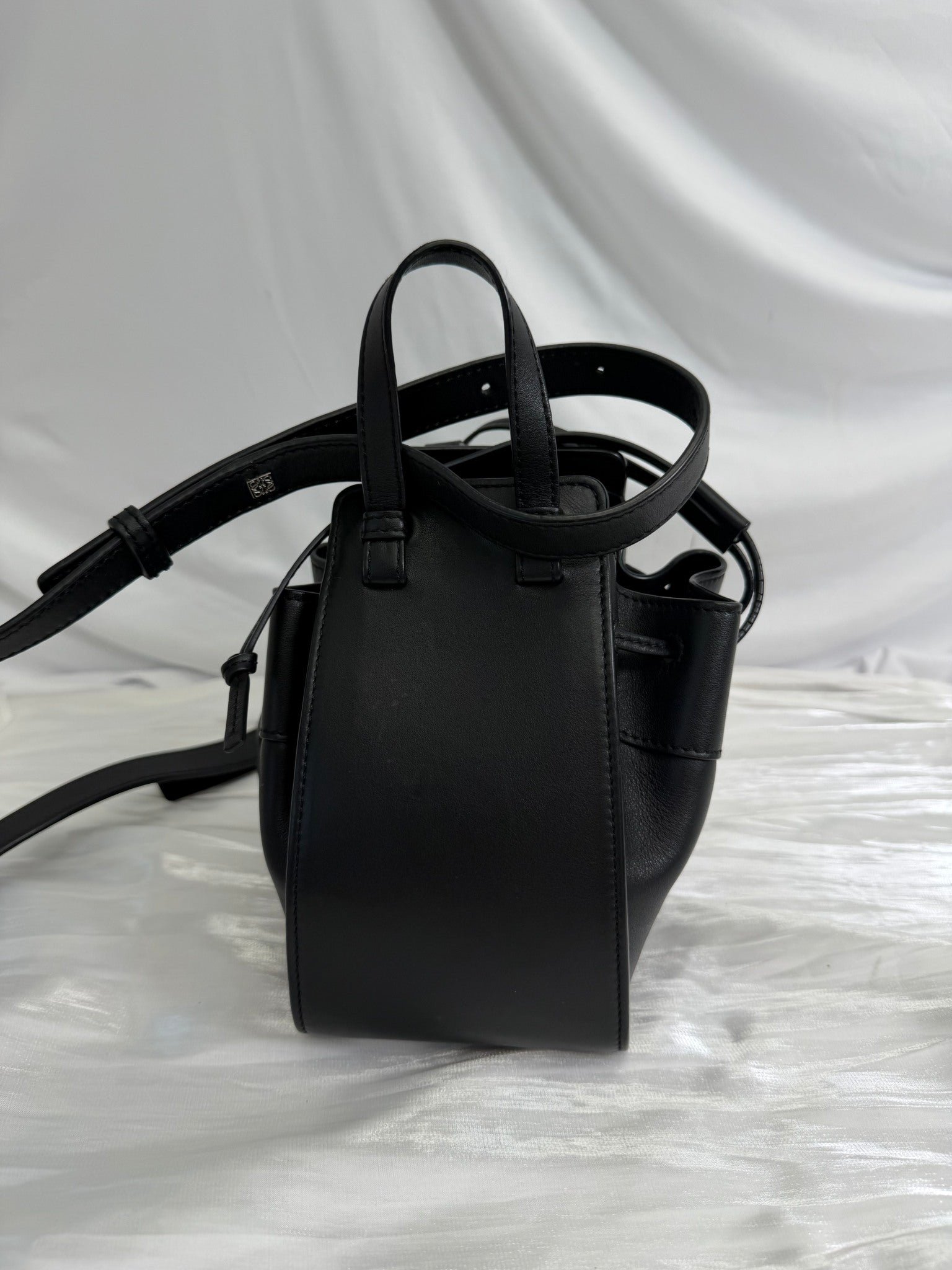 Loewe Black Leather Mini Hammock Hobo