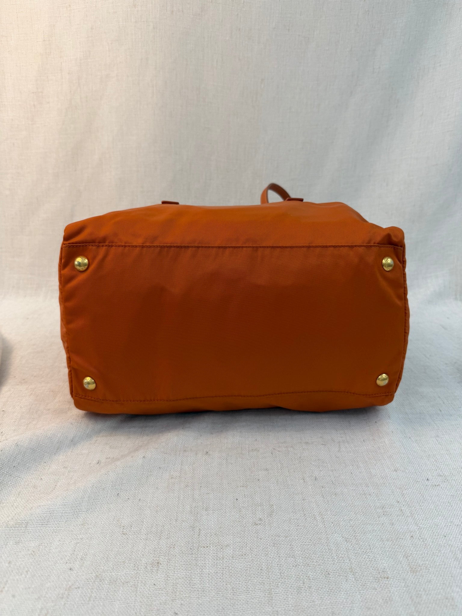 Prada Orange Nylon Boston Two Way Bag