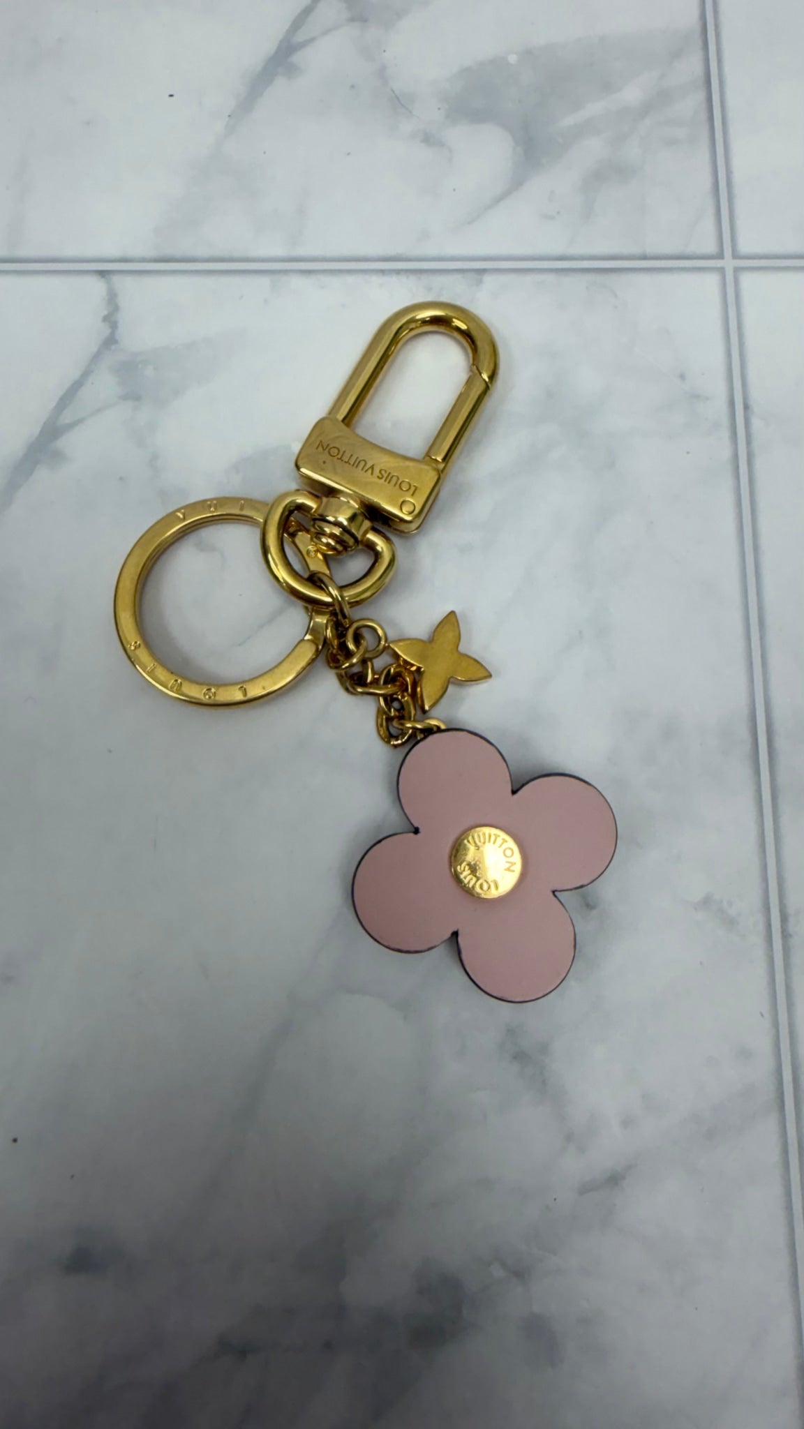 Louis Vuitton Monogram & Pink Flower Bag Charm
