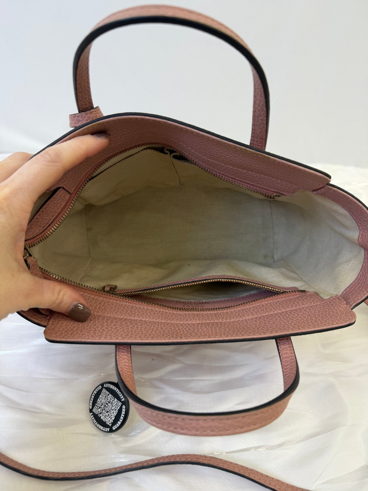 Gucci Light Pink Leather Two Way Swing Tote Bag