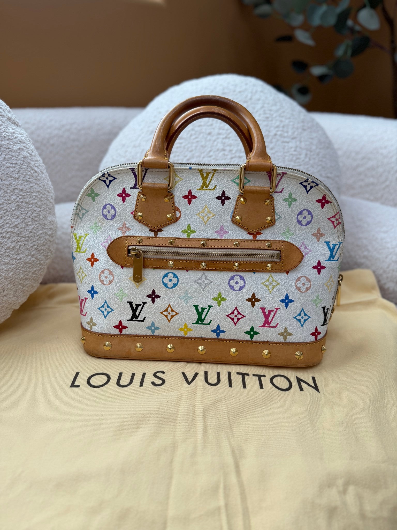 Louis Vuitton White Multicolore Monogram Alma PM