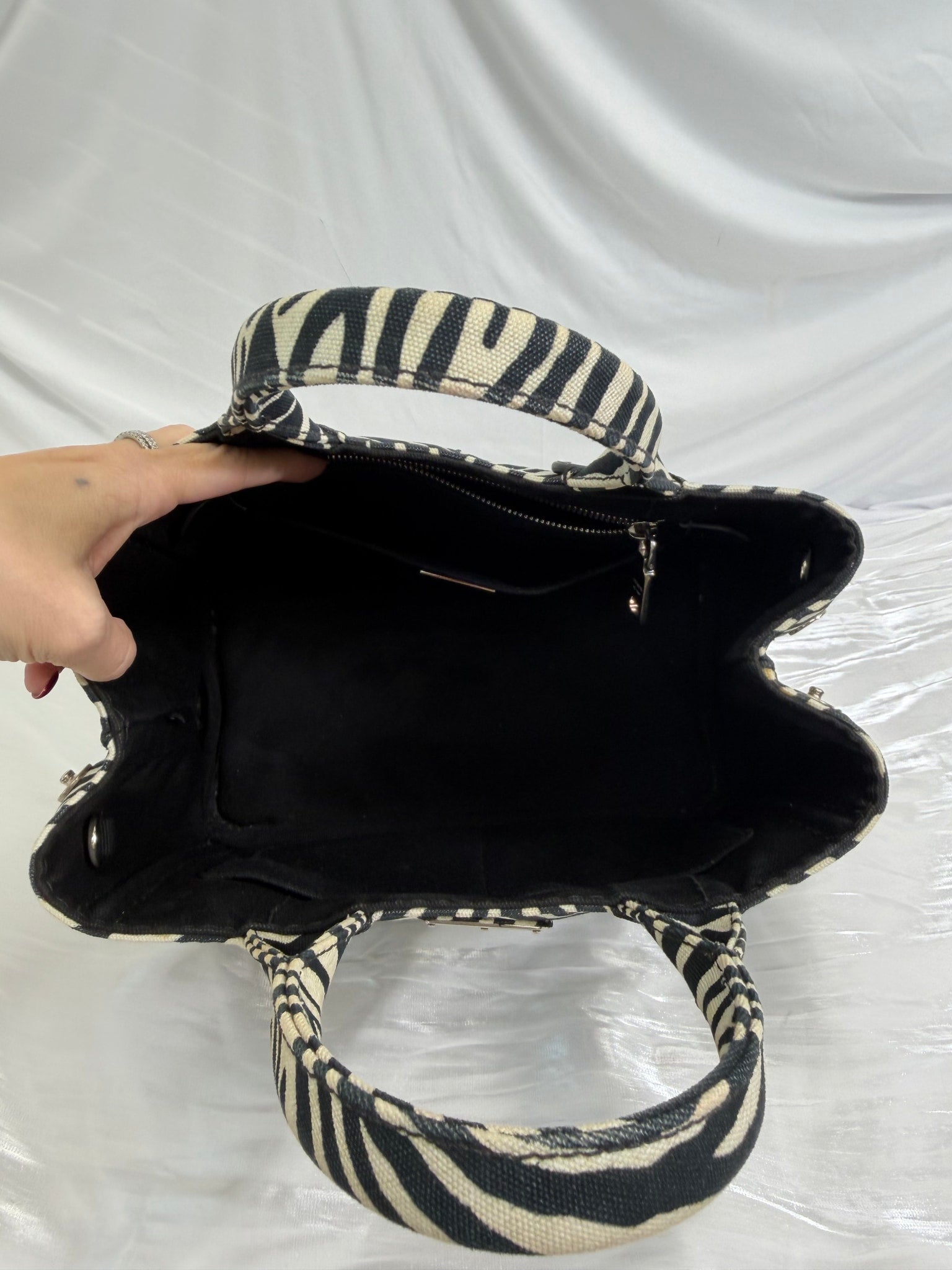 Prada Zebra Print Canvas Small Canapa Bag