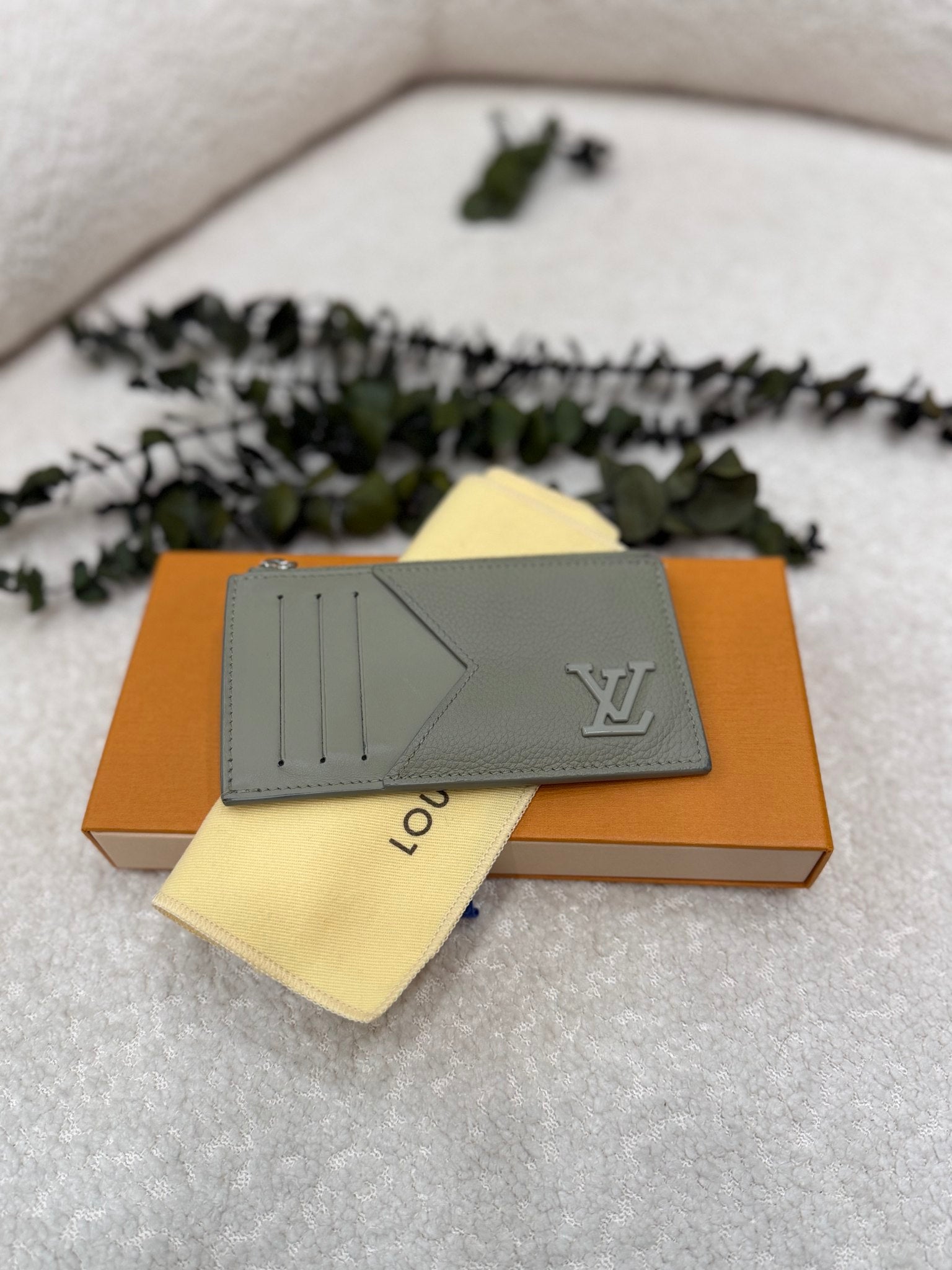 Louis Vuitton Turtledove Leather Aerogram Coin Card Case