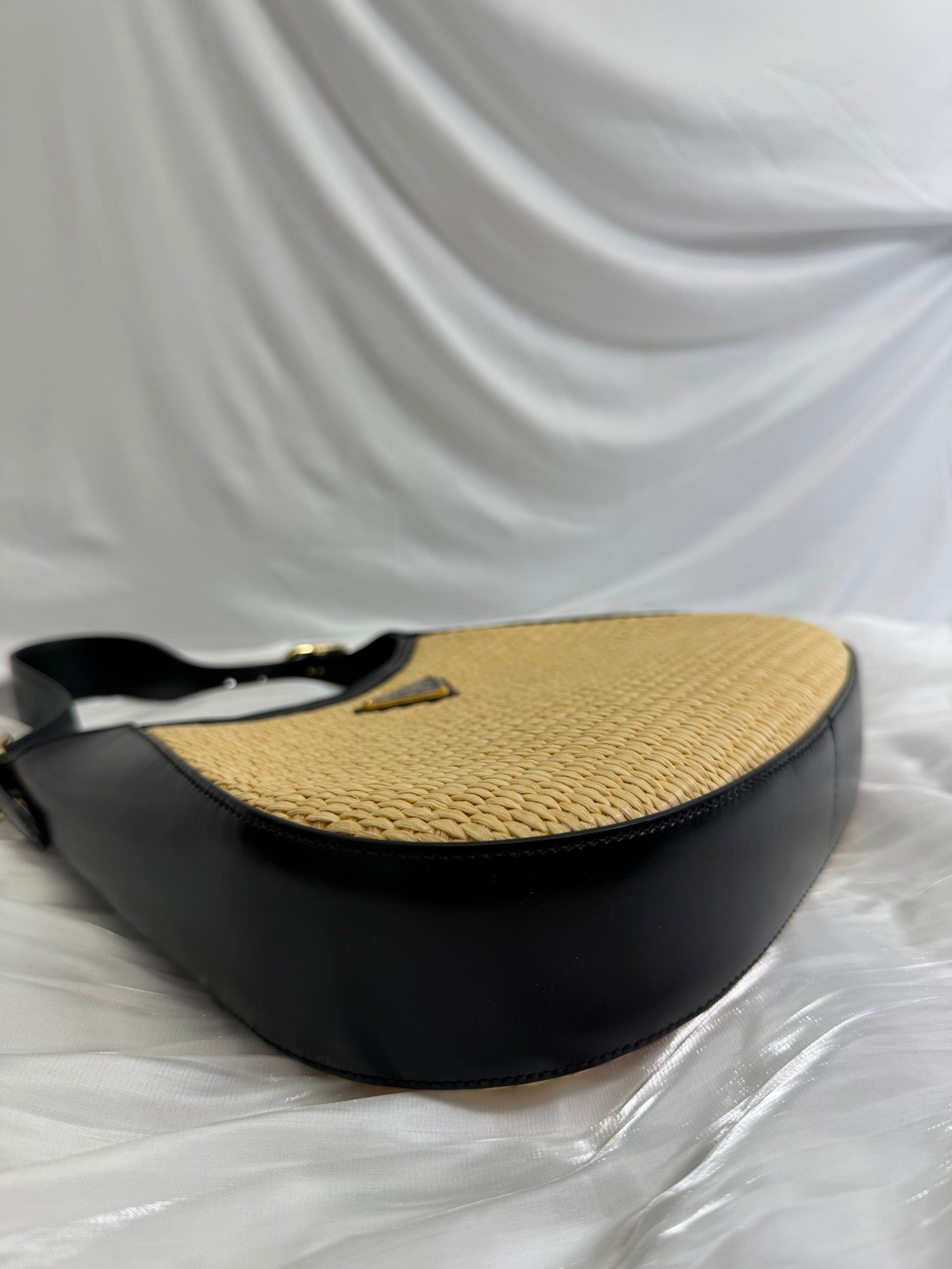 BRAND NEW Prada Woven Leather Trim Cleo Bag