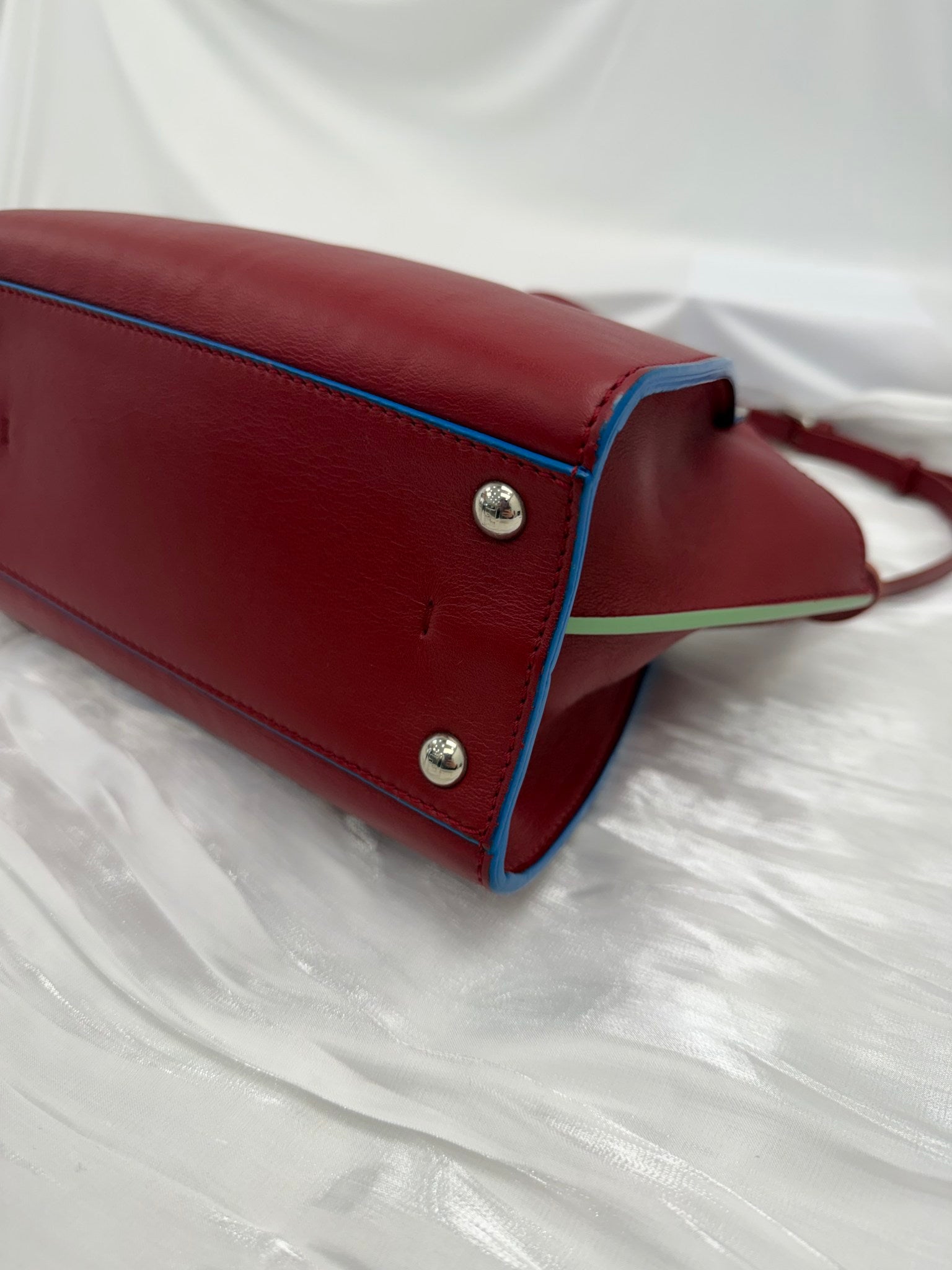 Fendi Burgundy Leather Mini 3Jours 2Way Tote