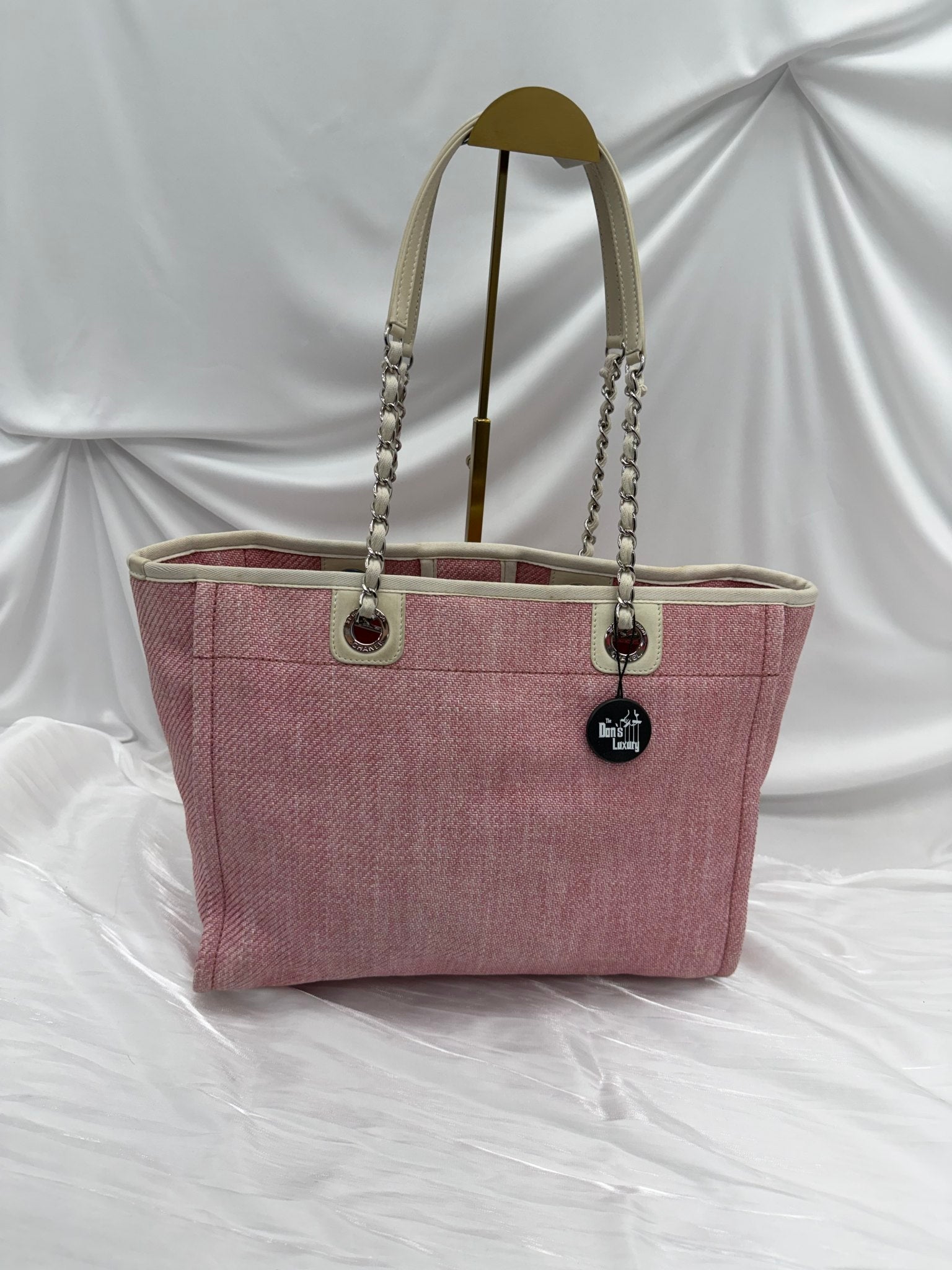 Chanel Pink Canvas Small Deauville Tote Bag