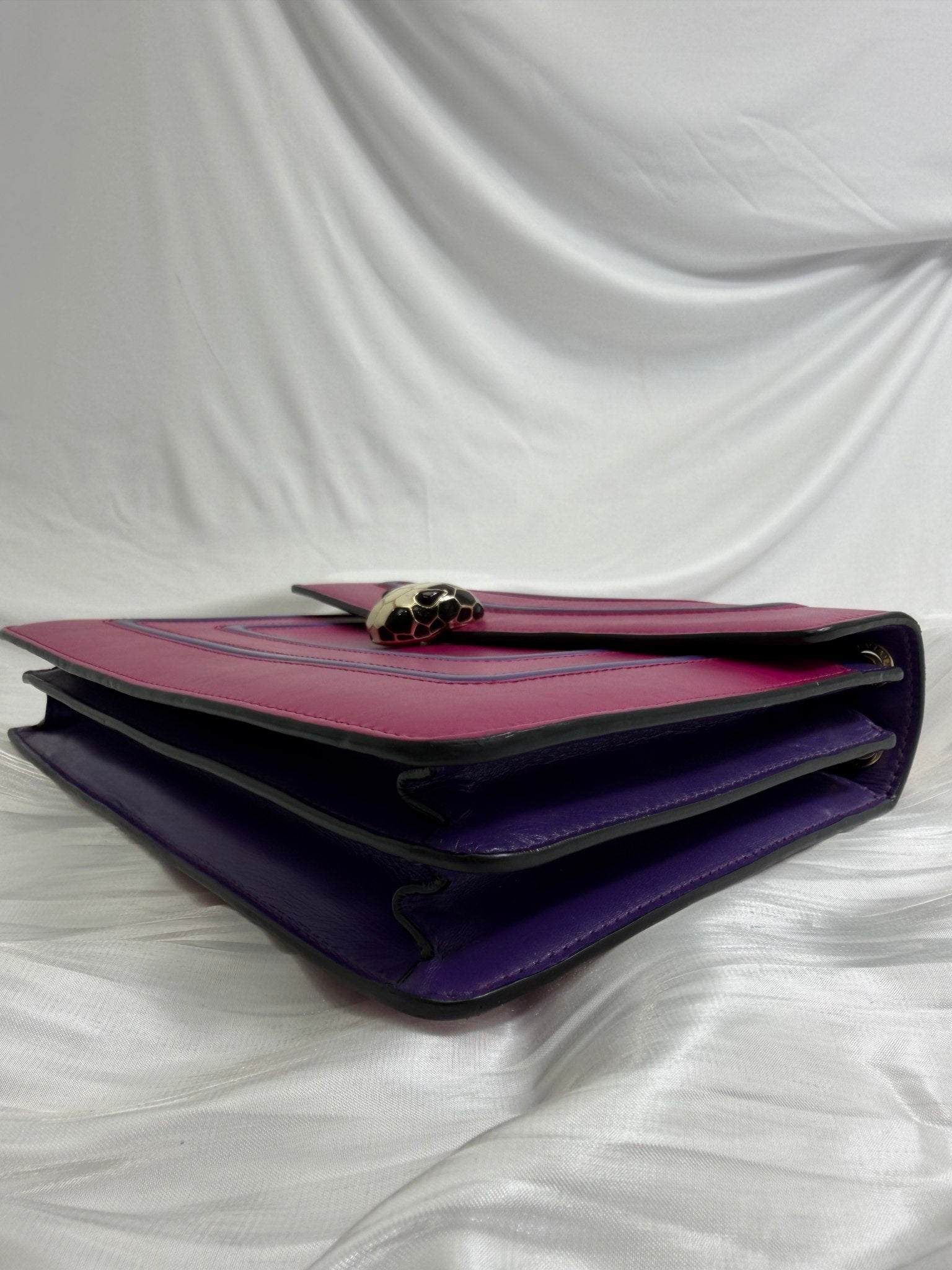 Bvlgari Pink and Purple Leather Serpenti Forever Bag