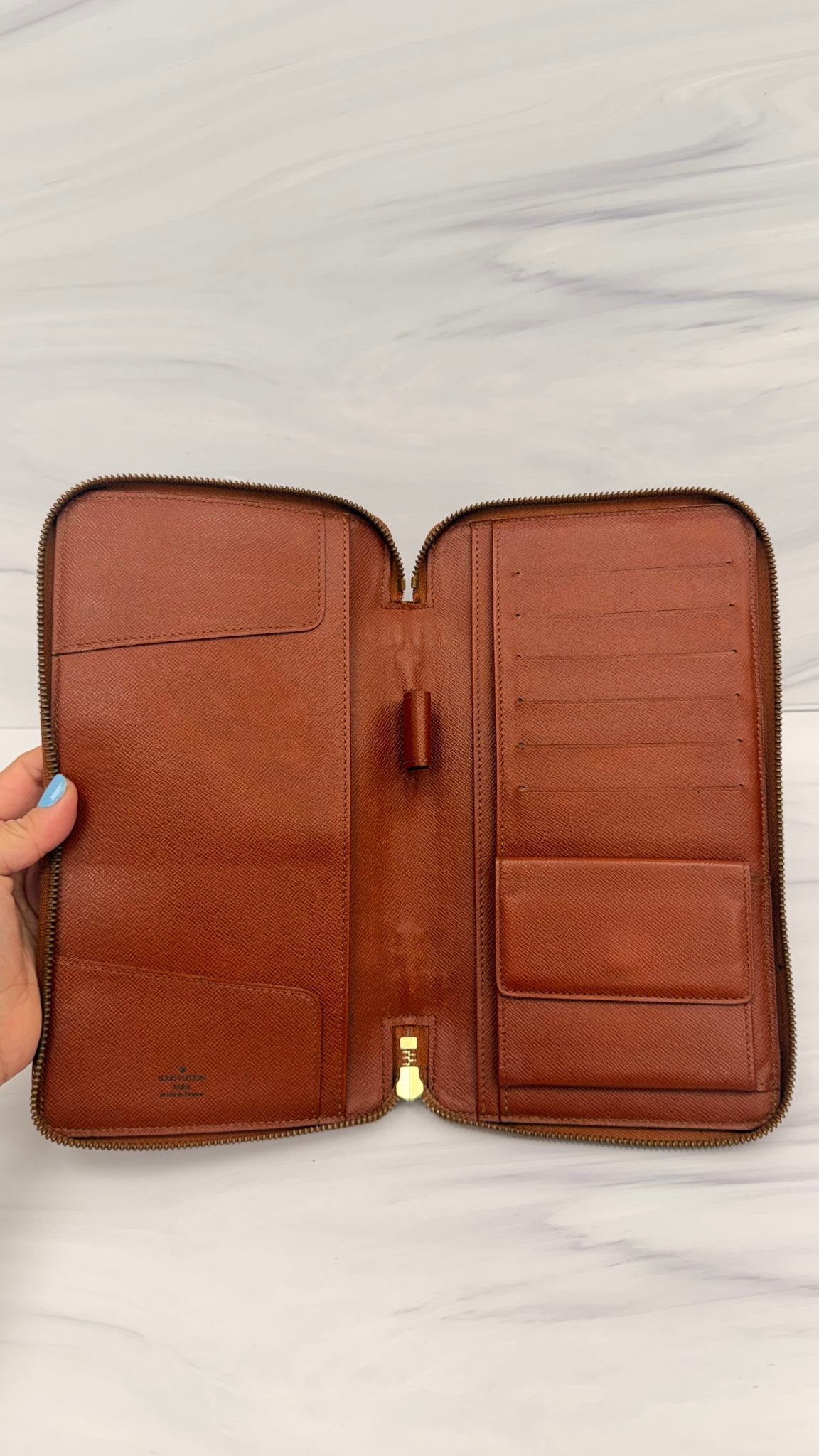Louis Vuitton Brown Epi Leather Large Zippy Travel Organizer Wallet