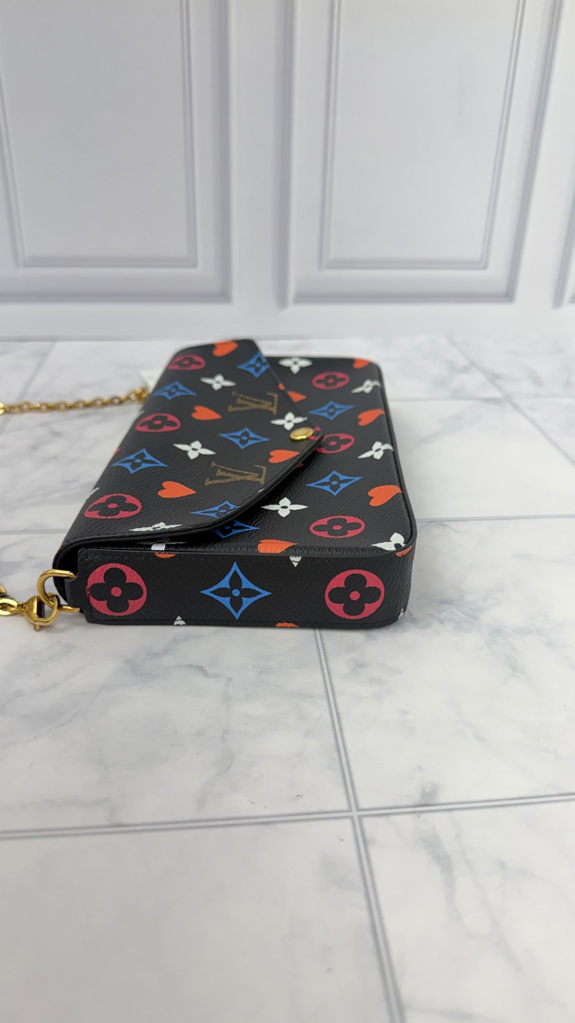 Louis Vuitton Black Multicolor Monogram Game On Pochette Felicie