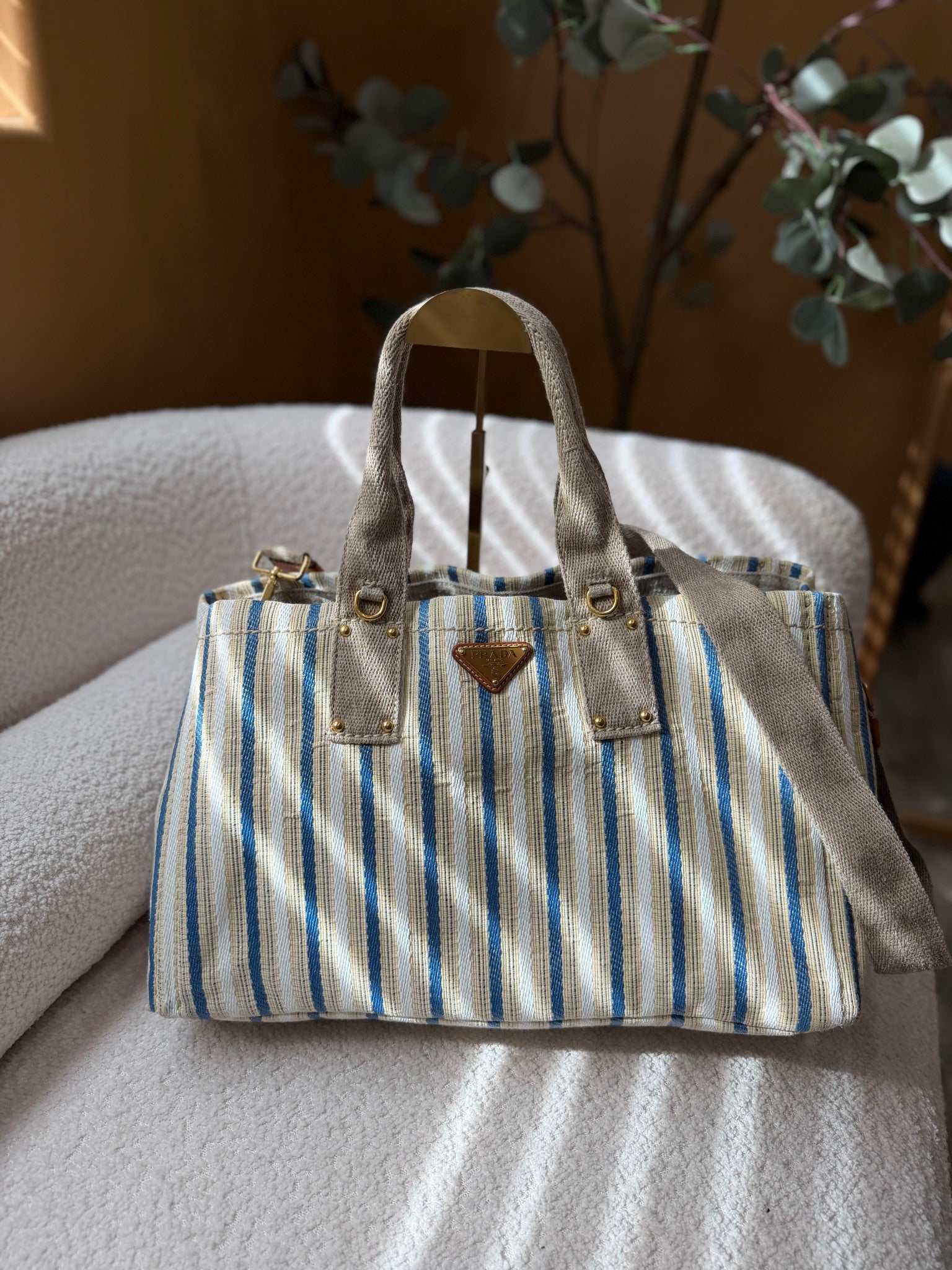 Prada Multicolor Canvas Canpa Large Handbag