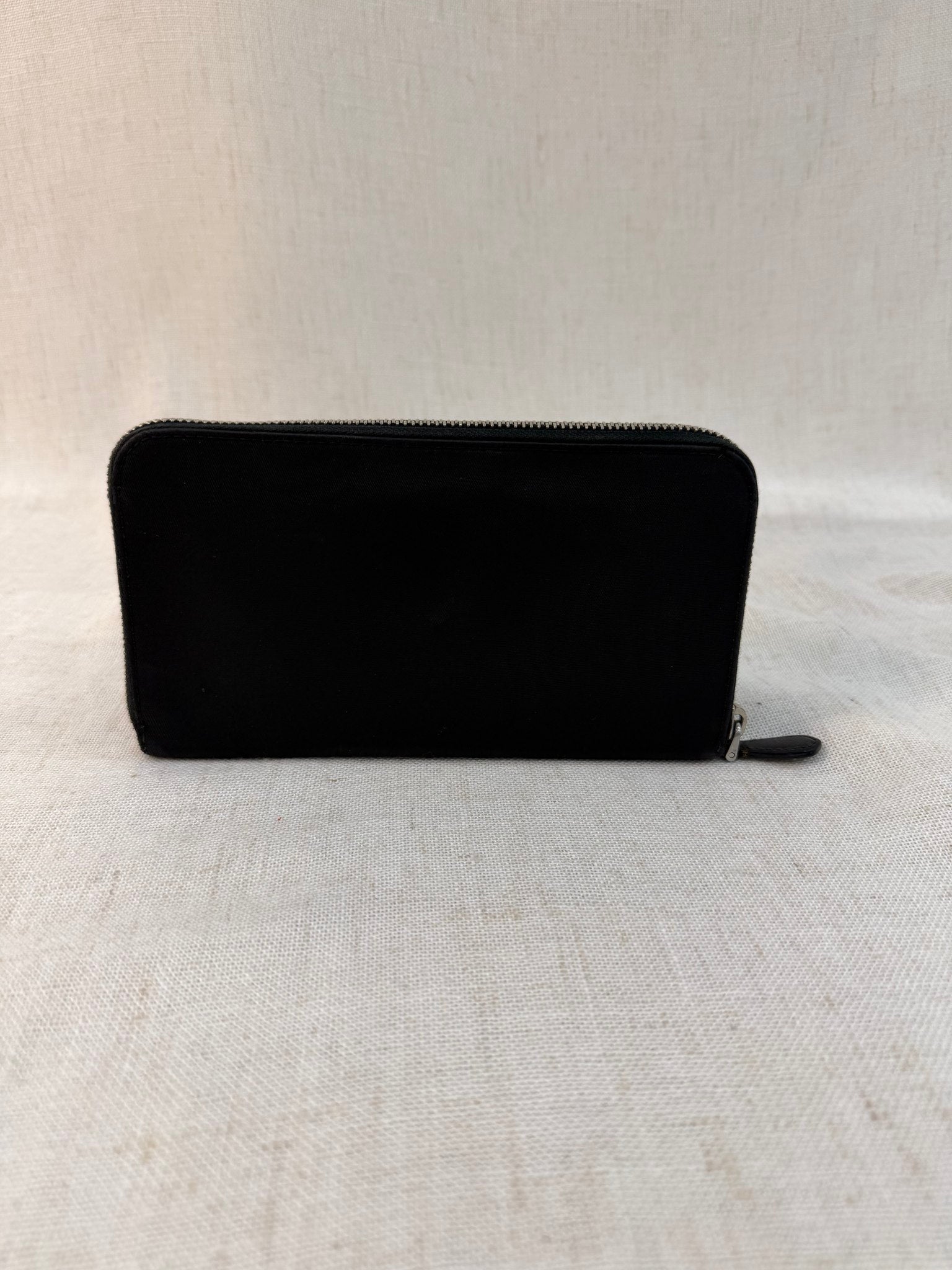 Prada Black Nylon Tessuto Zip Around Wallet