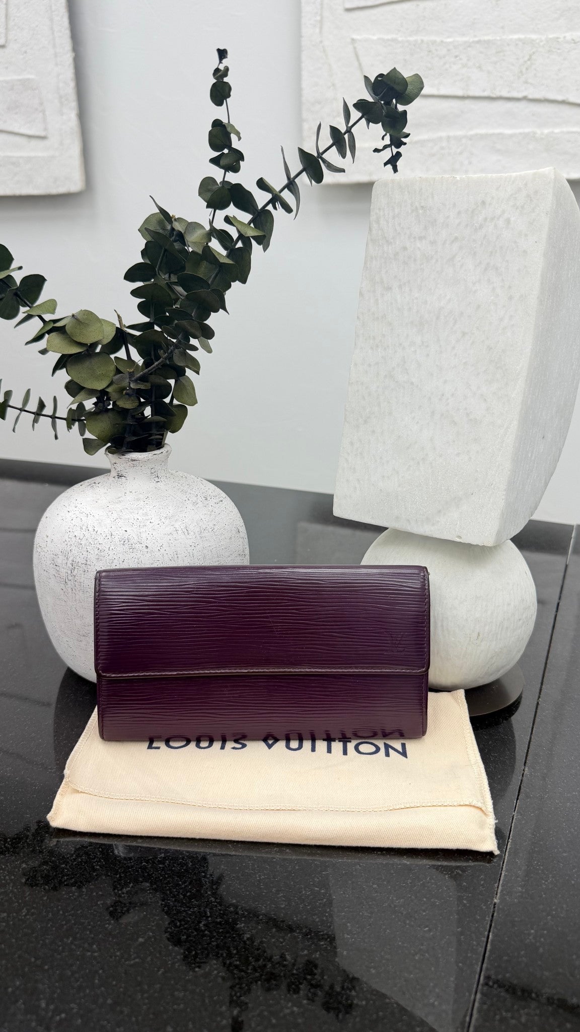 Louis Vuitton Purple Epi Leather Sarah Wallet