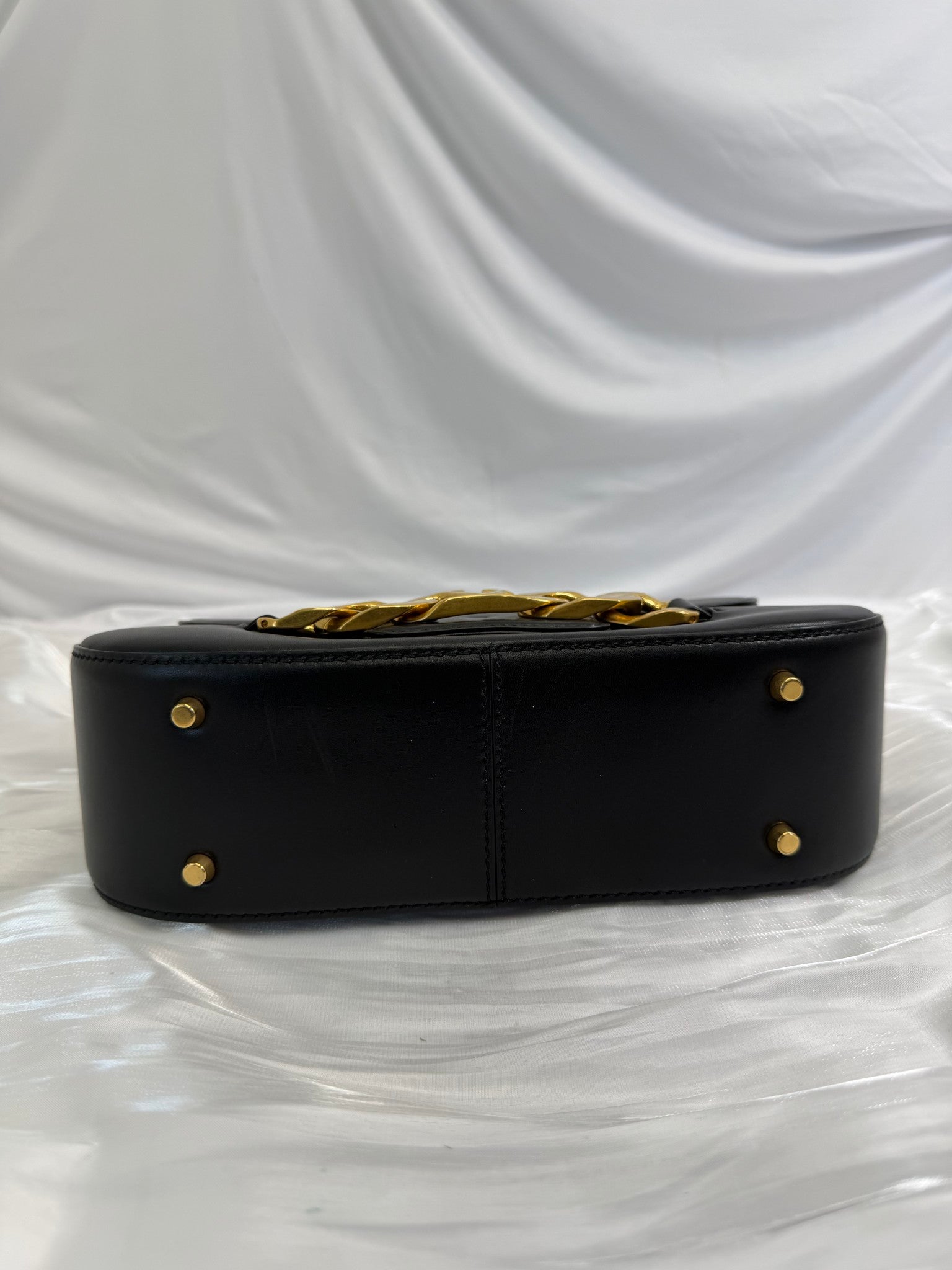 BRAND NEW- Valentino Black Calfskin Logo Chain Shoulder Bag