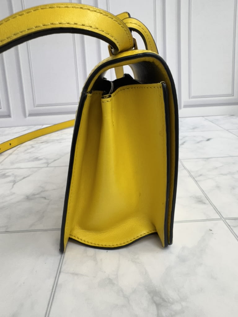 Loewe Yellow Leather Barcelona Crossbody Bag