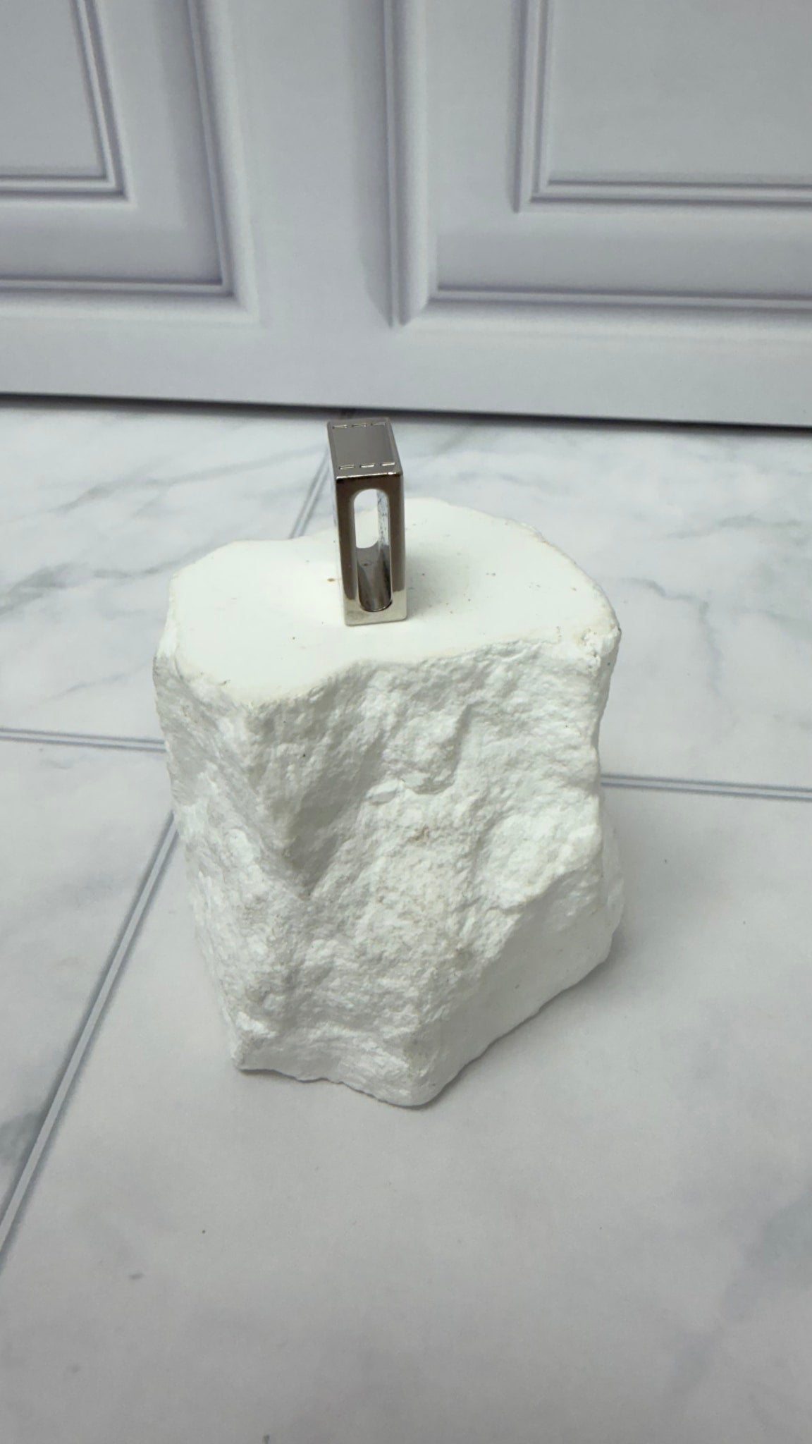 Hermes Silver Padlock Motif Twilly Scarf Ring