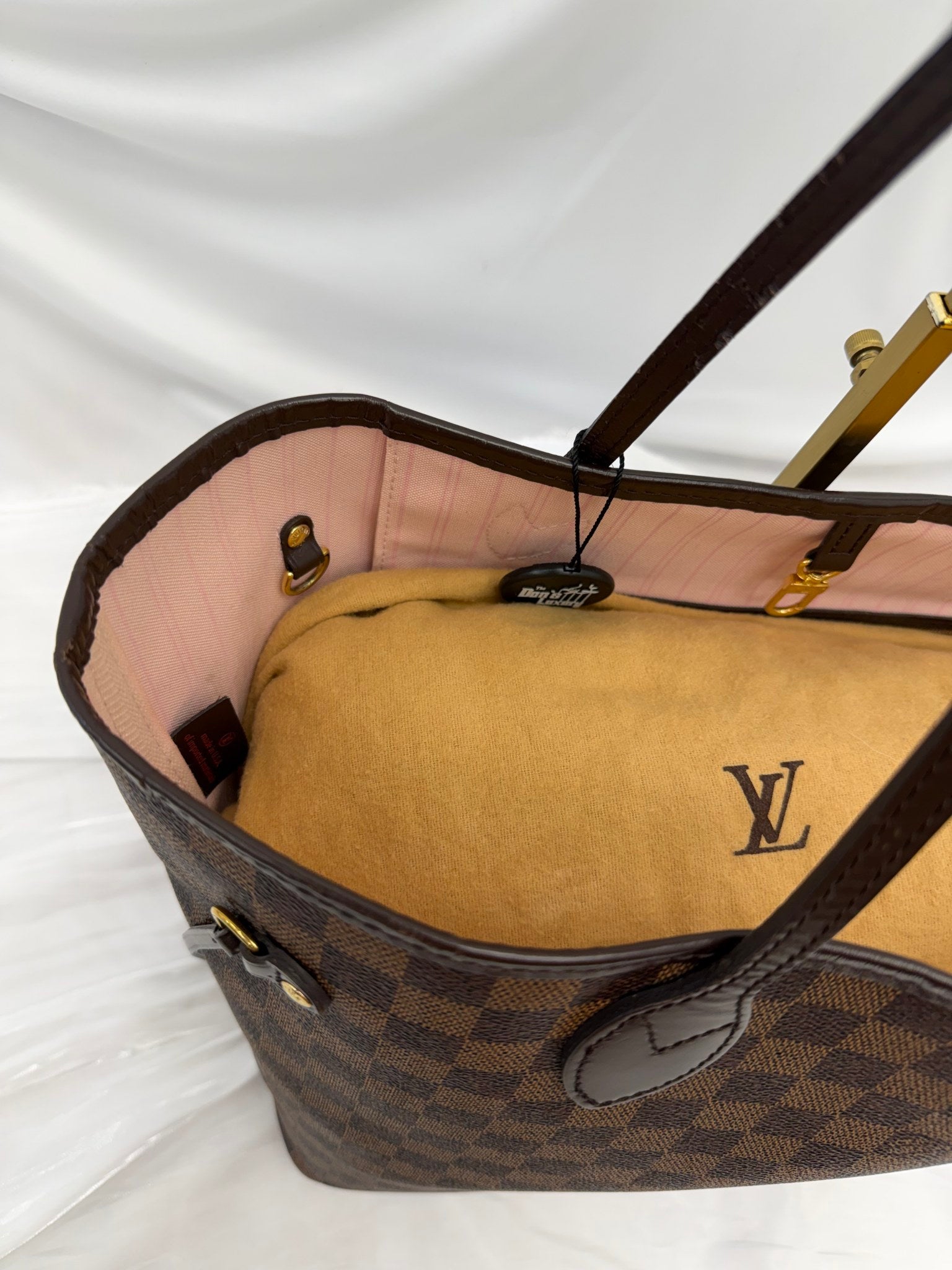 Louis Vuitton Damier Ebene & Pink Neverfull MM