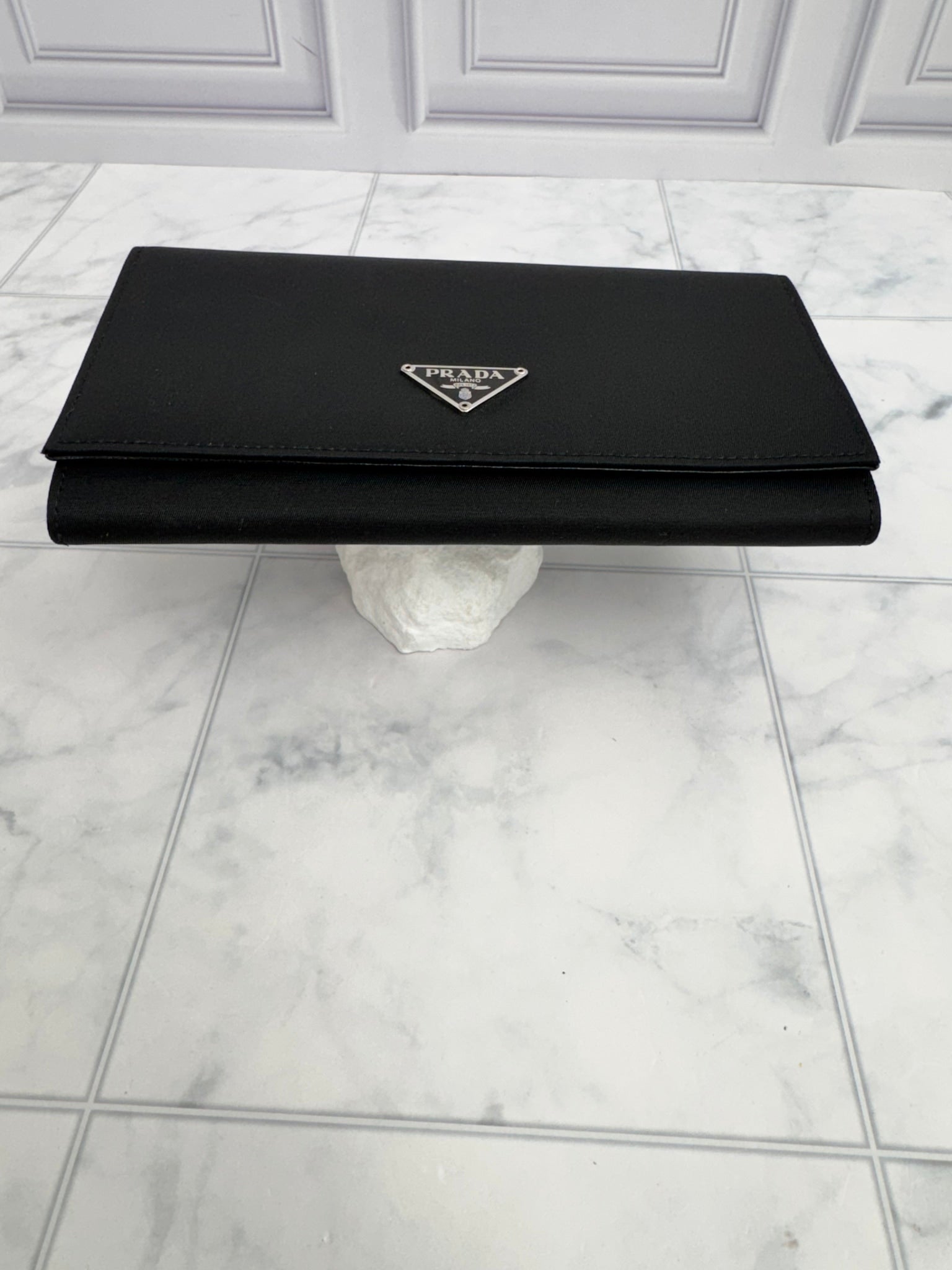 Prada Black Nylon Long Wallet