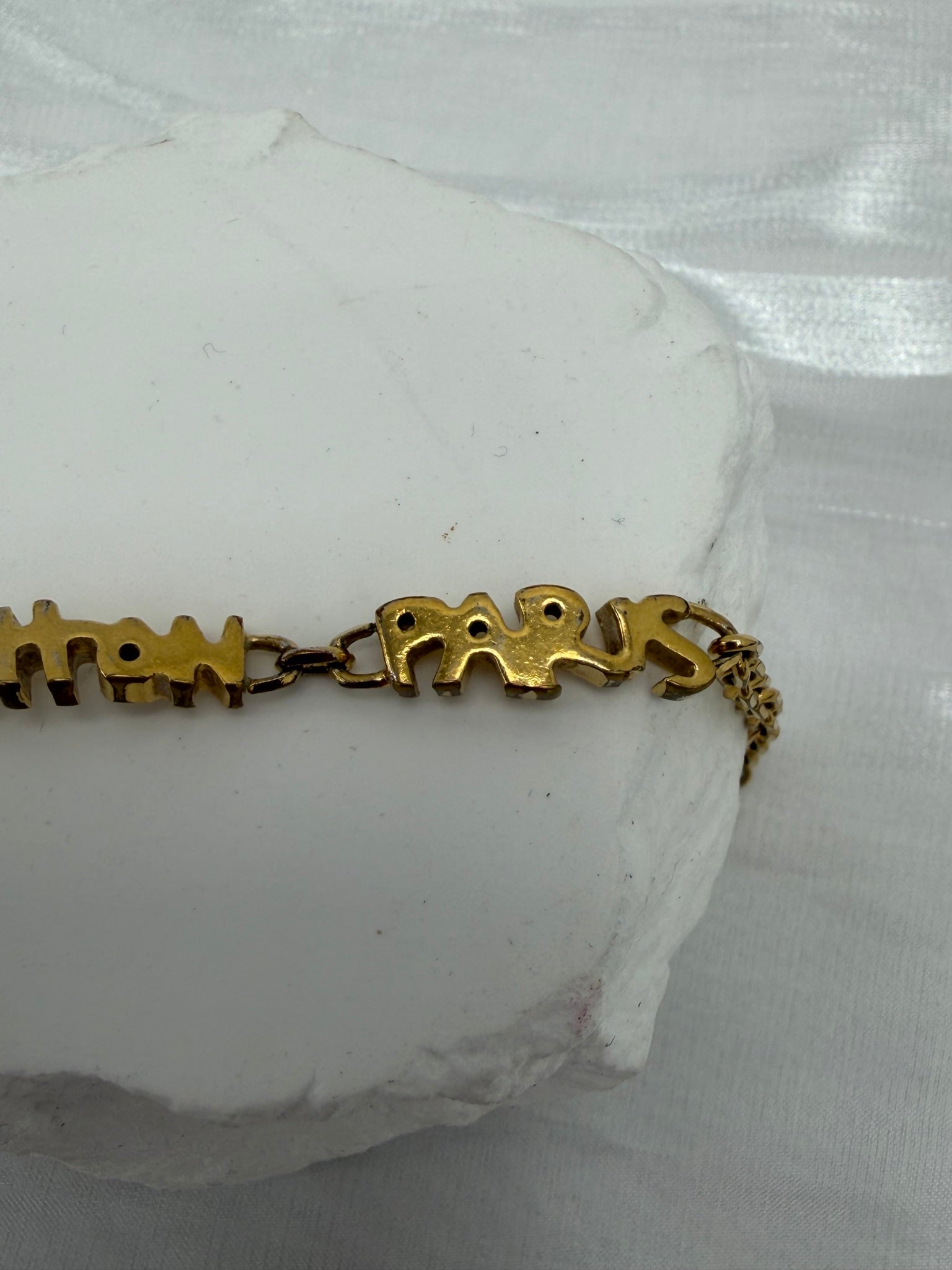 Louis Vuitton Graffiti Logo Gold Tone Bracelet