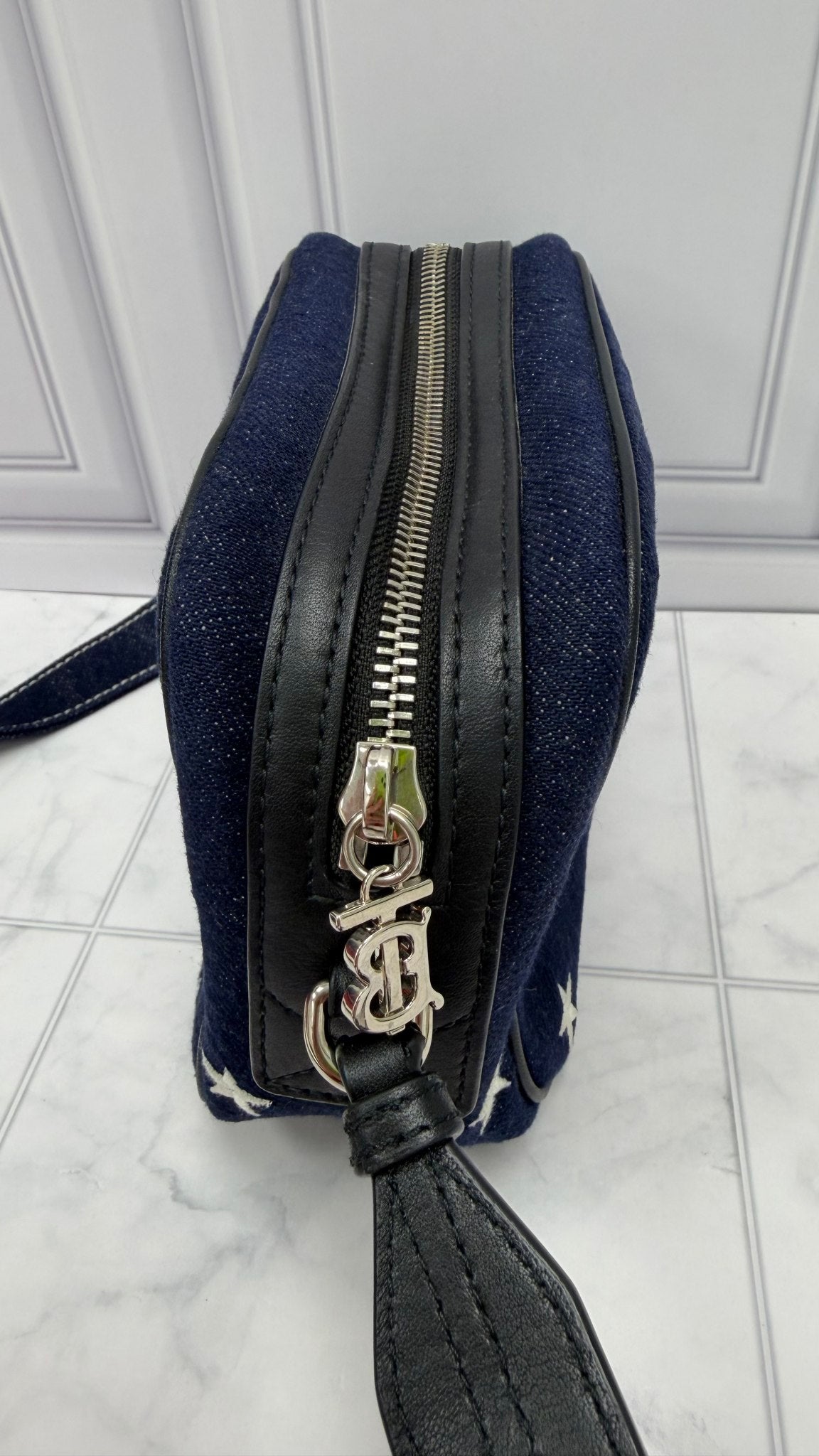 Burberry Dark Denim Star Logo Camera Bag