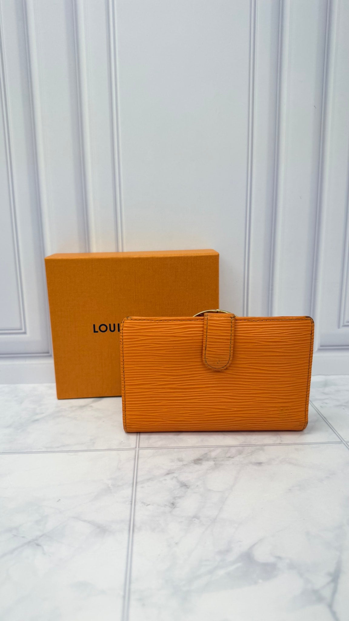 Louis Vuitton Orange Epi Leather Compact Wallet