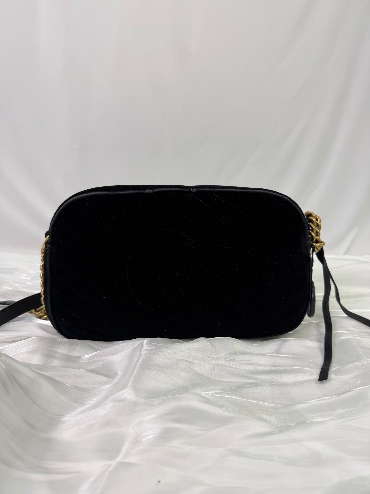 Gucci Black Velvet Marmont Crossbody Bag